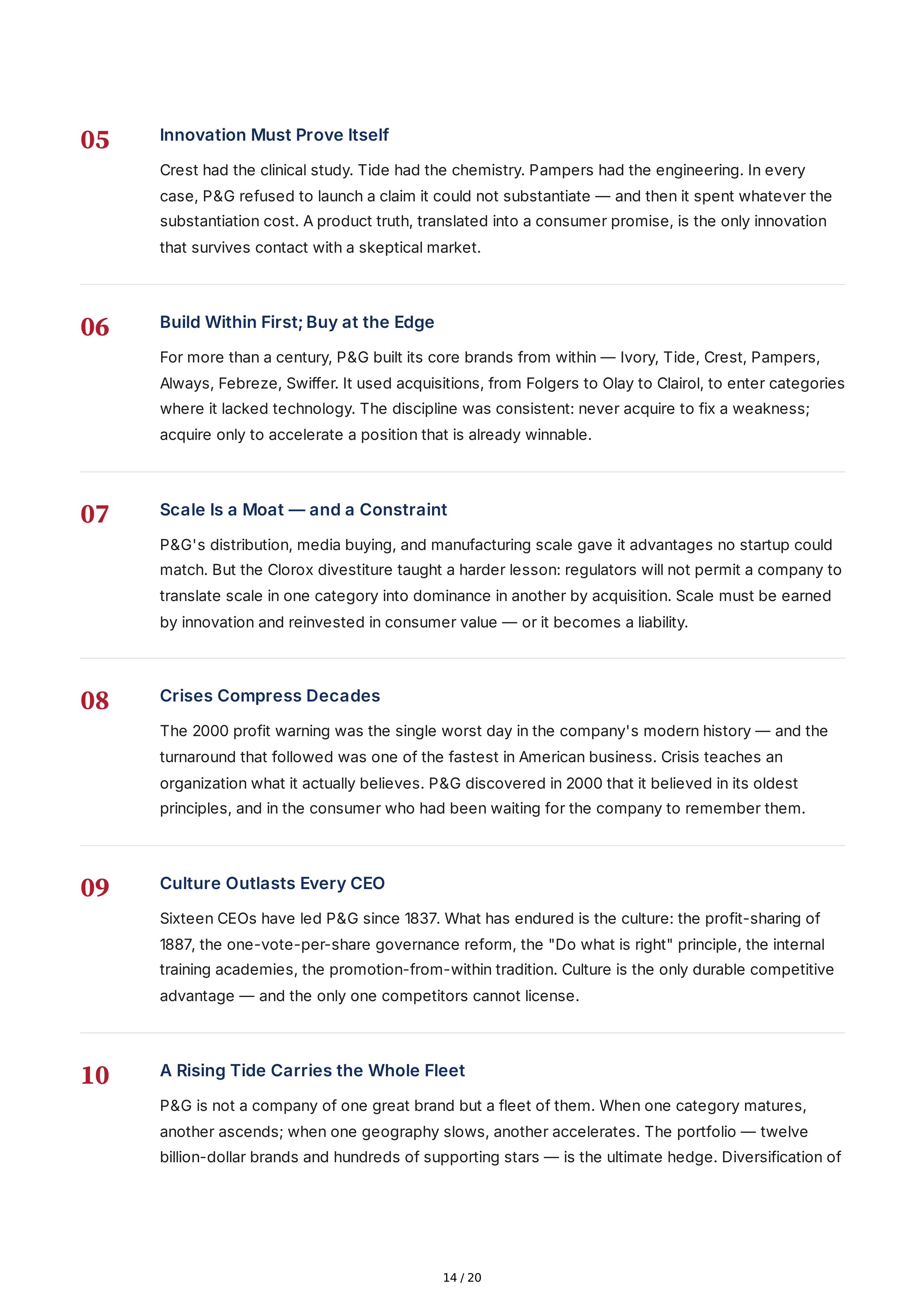 Procter & Gamble Rising Tide Biography — page 14