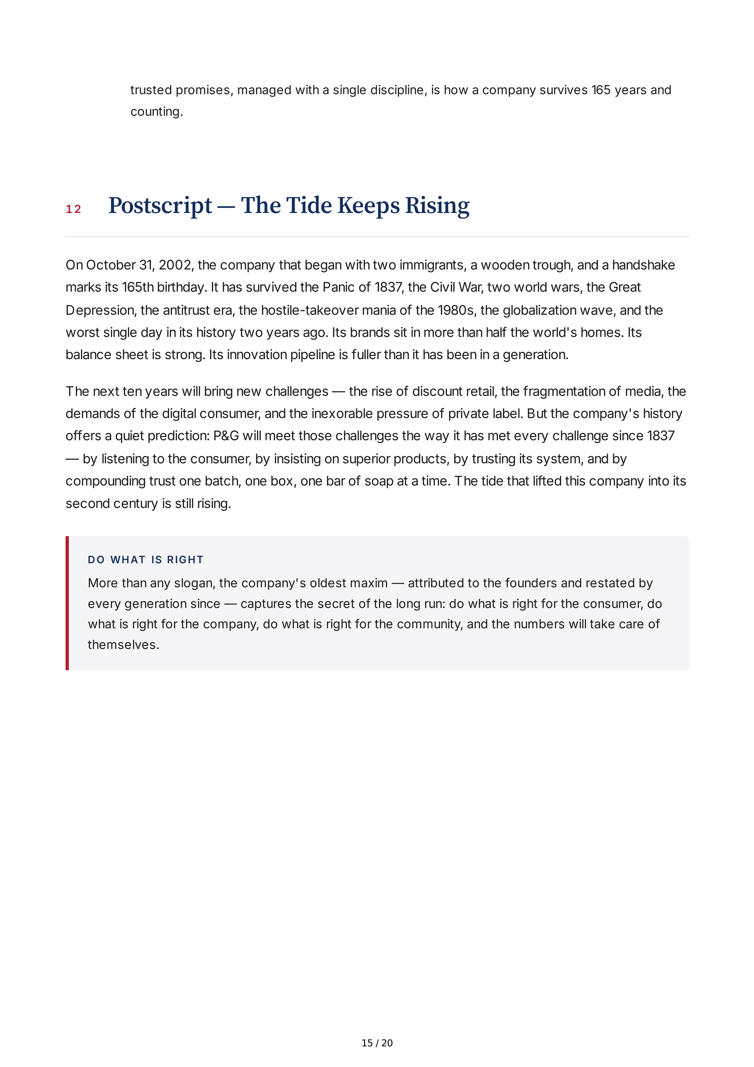 Procter & Gamble Rising Tide Biography — page 15