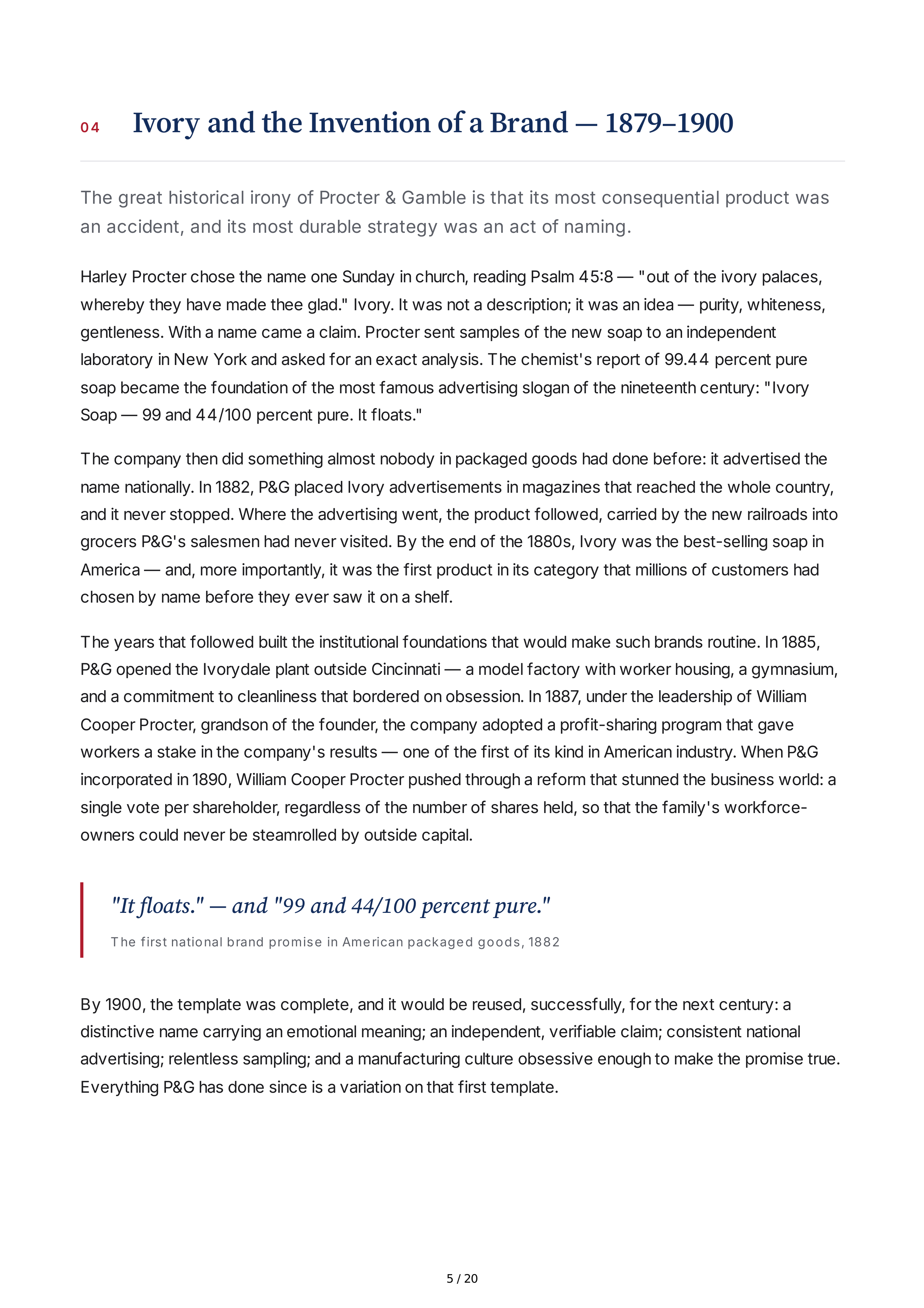 Procter & Gamble Rising Tide Biography — page 5