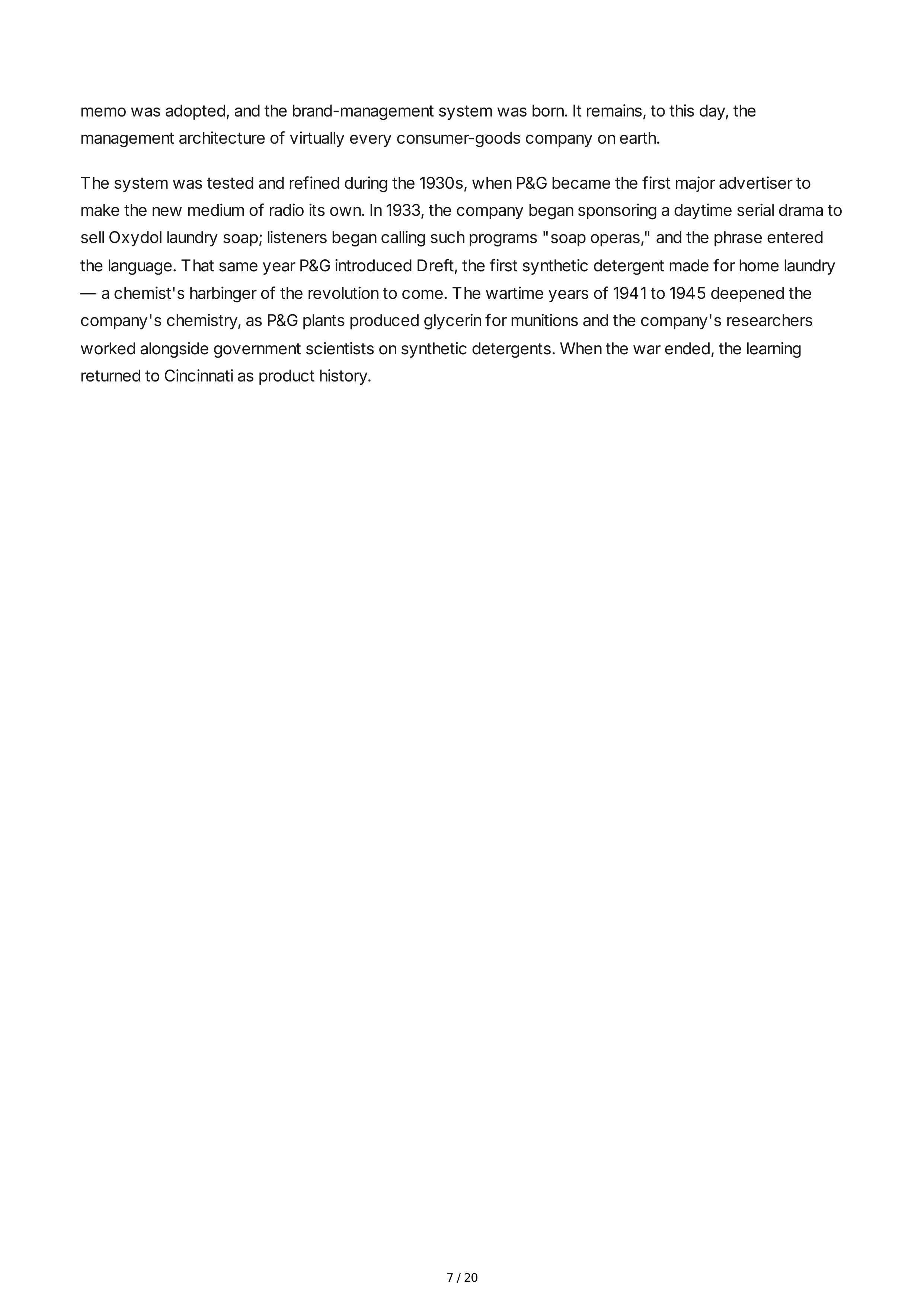 Procter & Gamble Rising Tide Biography — page 7