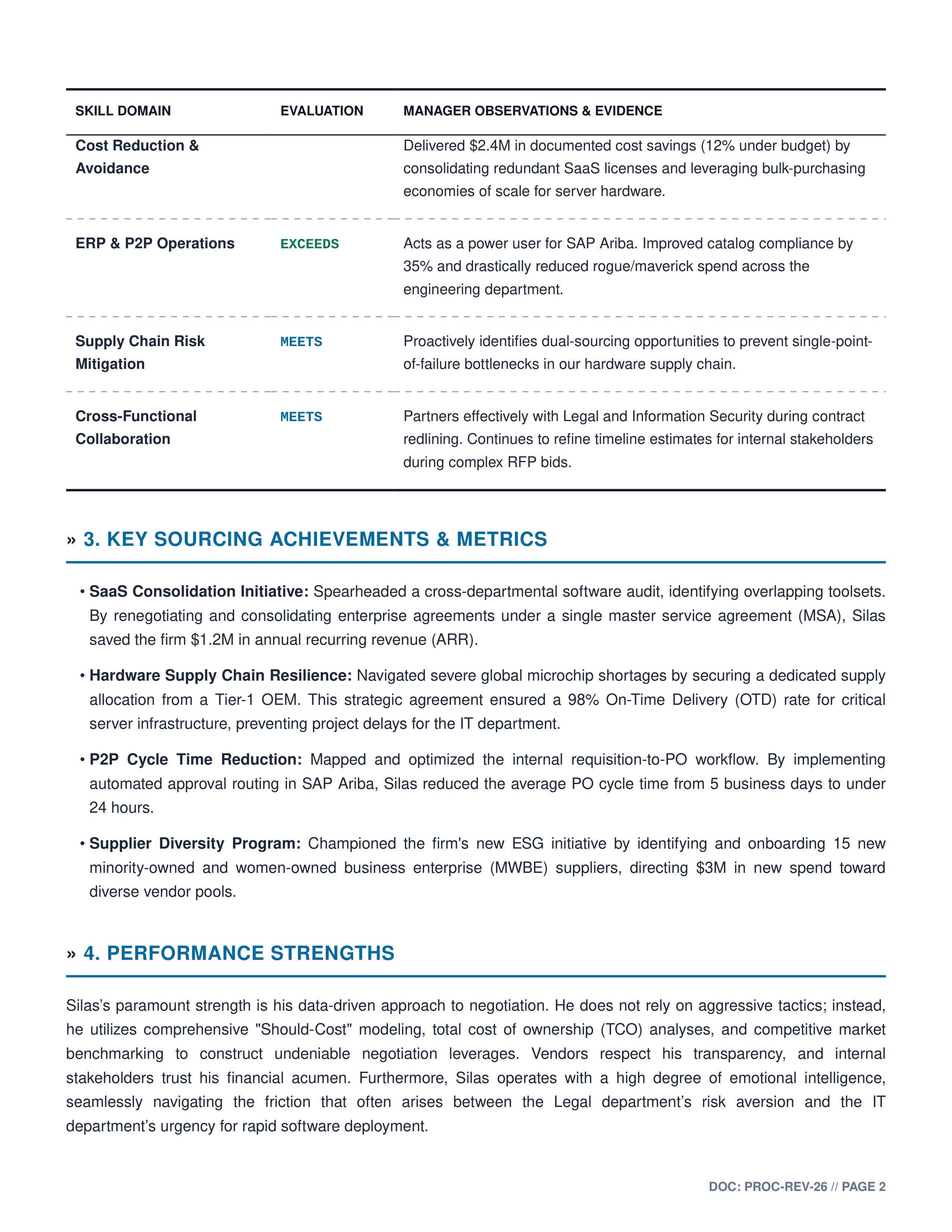 Procurement Specialist Performance Review — page 2