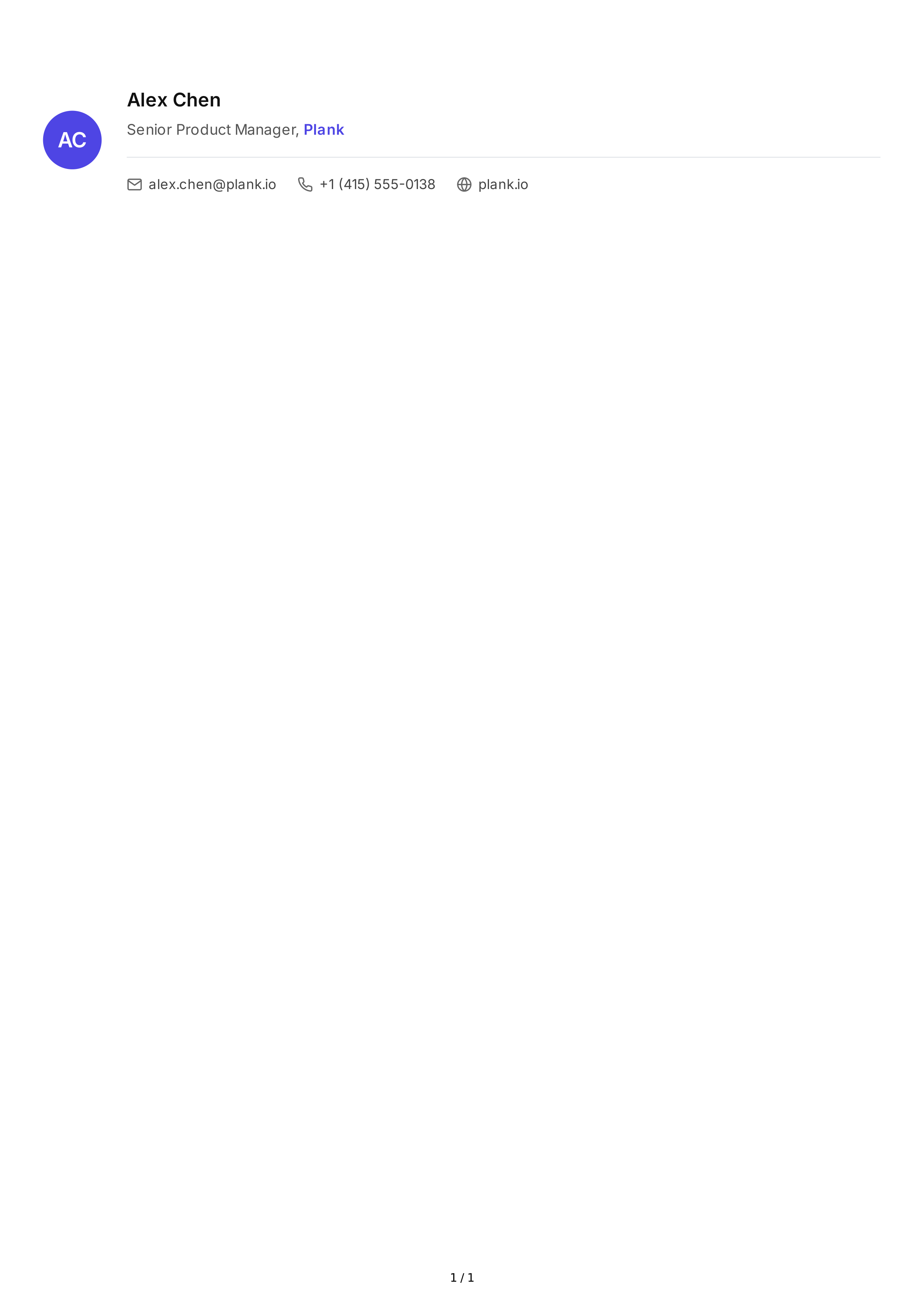 Product Manager Email Signature — page 1