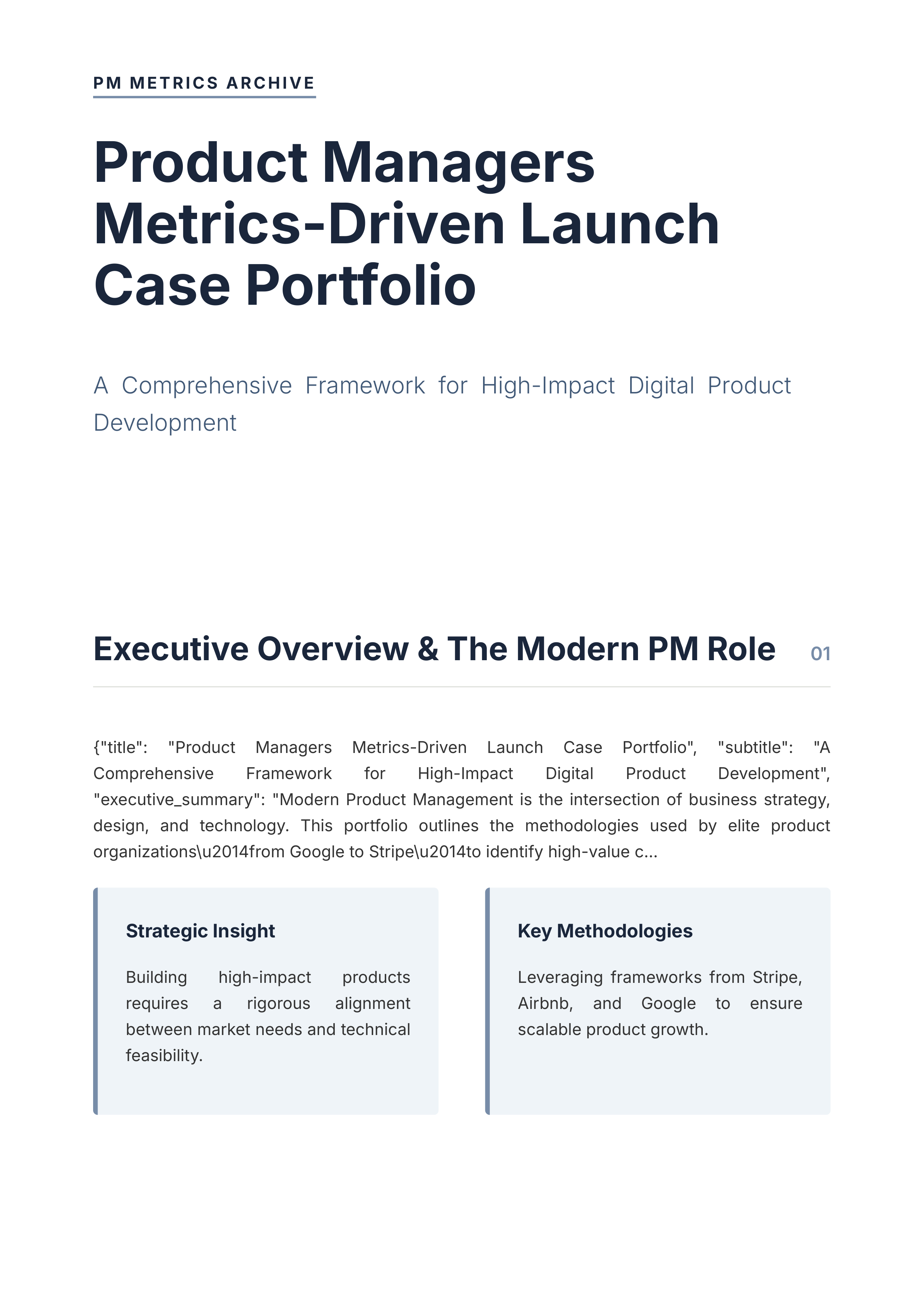 Product Managers Metrics-Driven Launch Case Portfolio — page 1