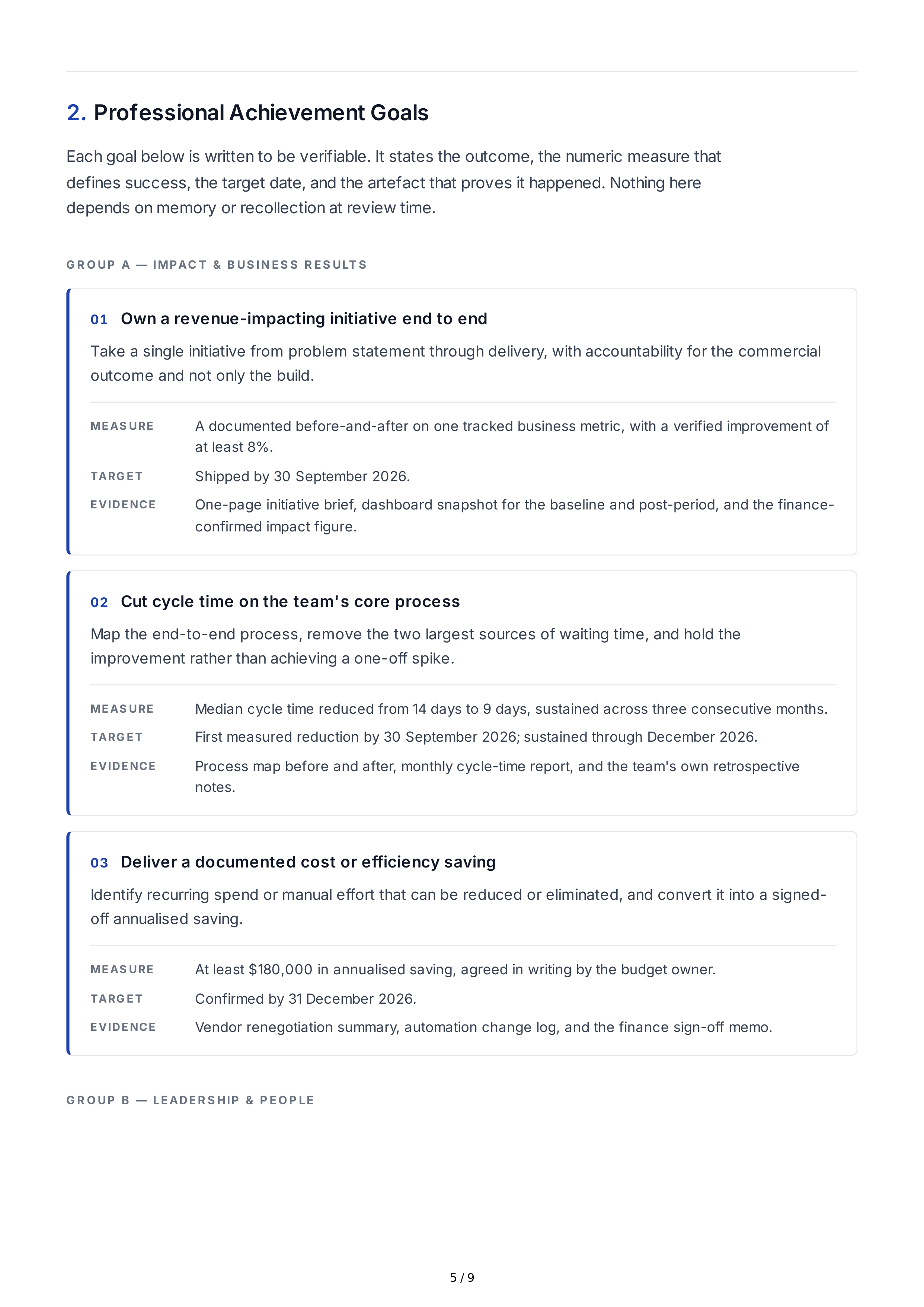 Professional Achievement Goals — page 5