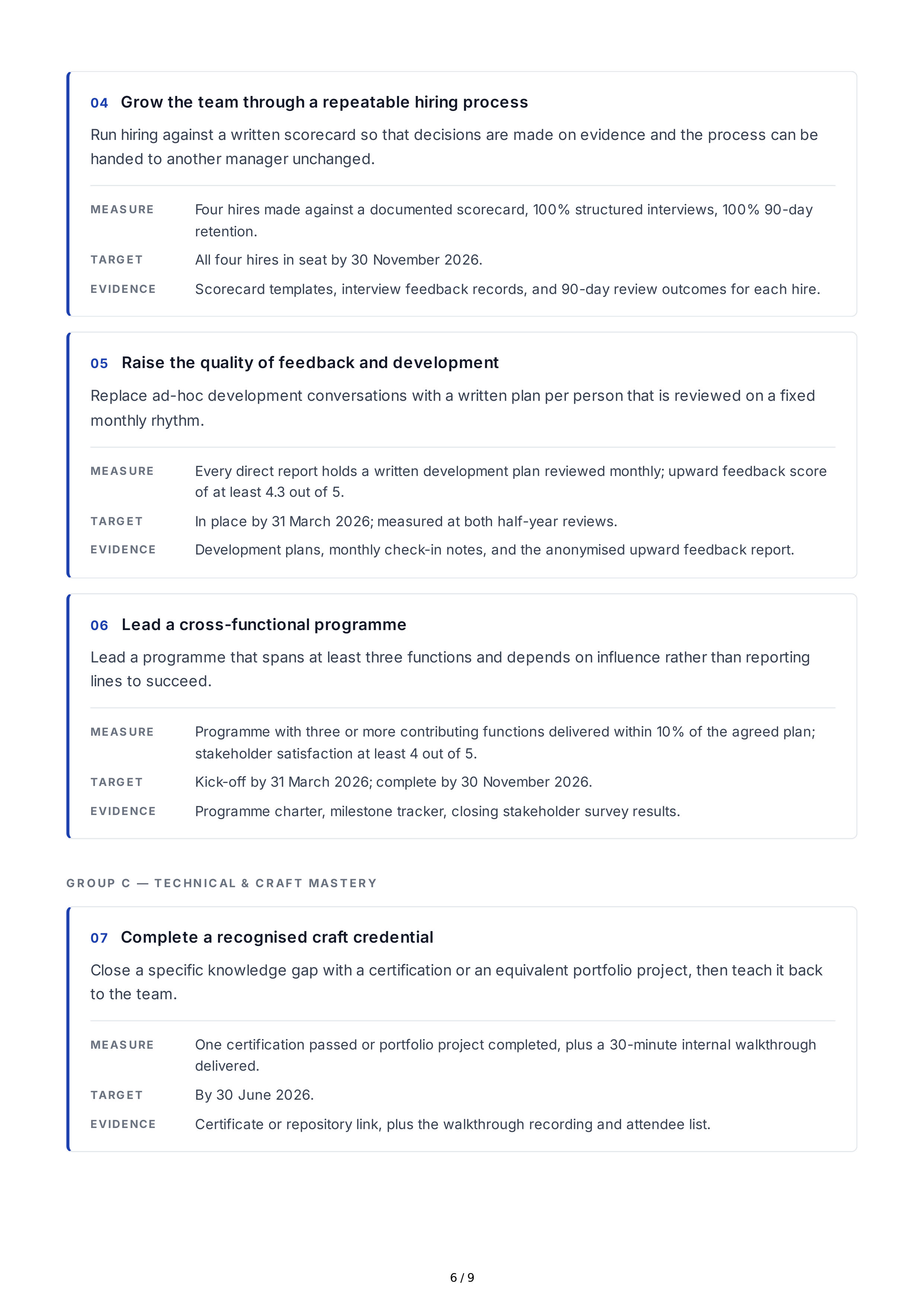Professional Achievement Goals — page 6