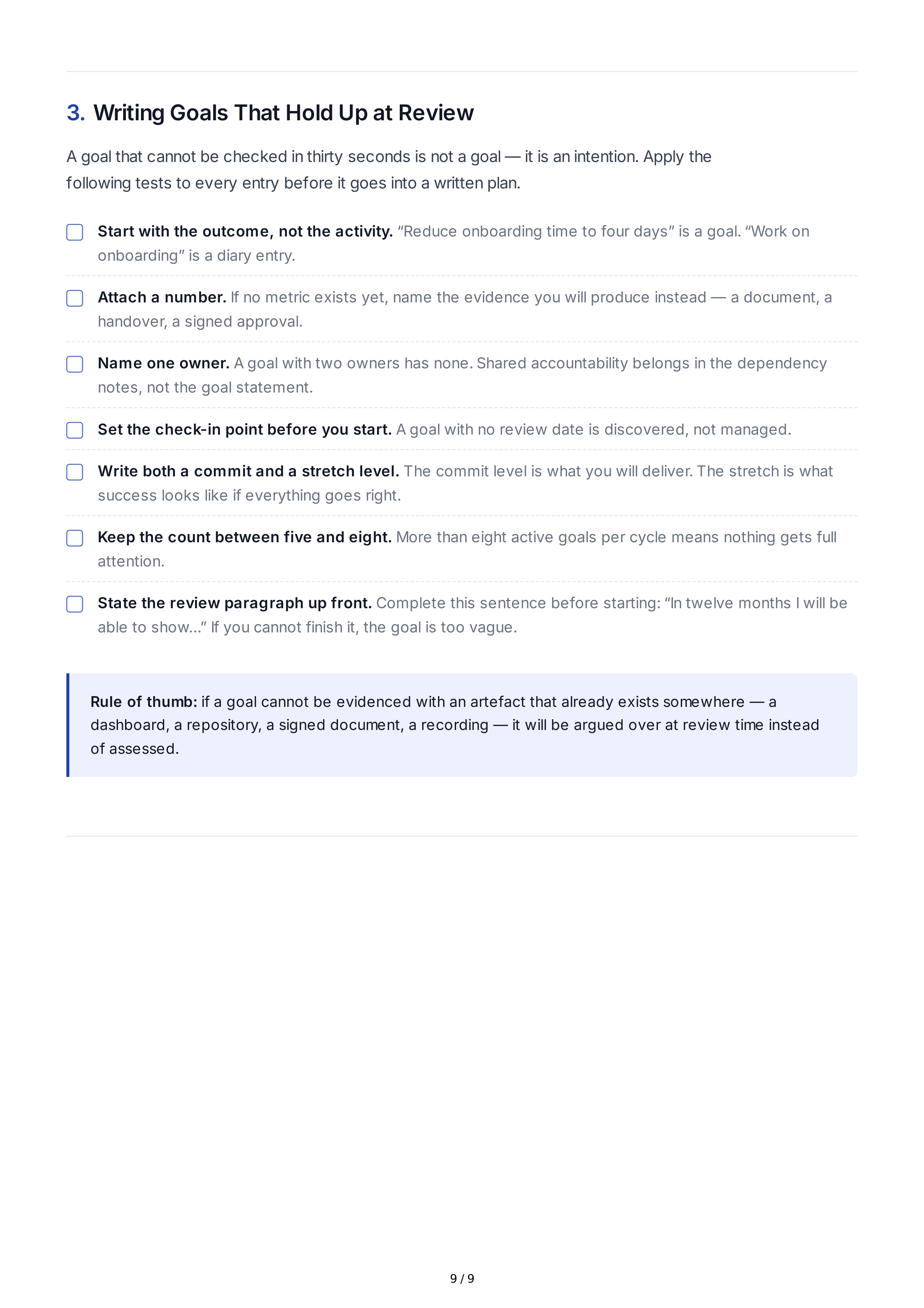 Professional Achievement Goals — page 9