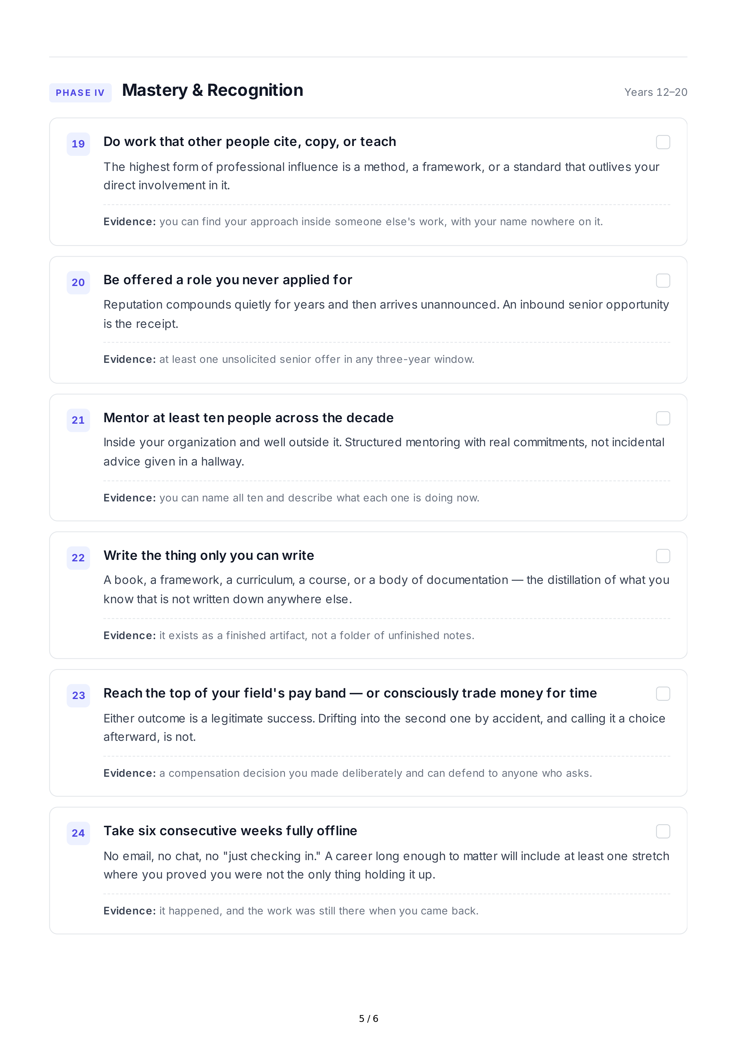 Professional Achievement Life Goals — page 5
