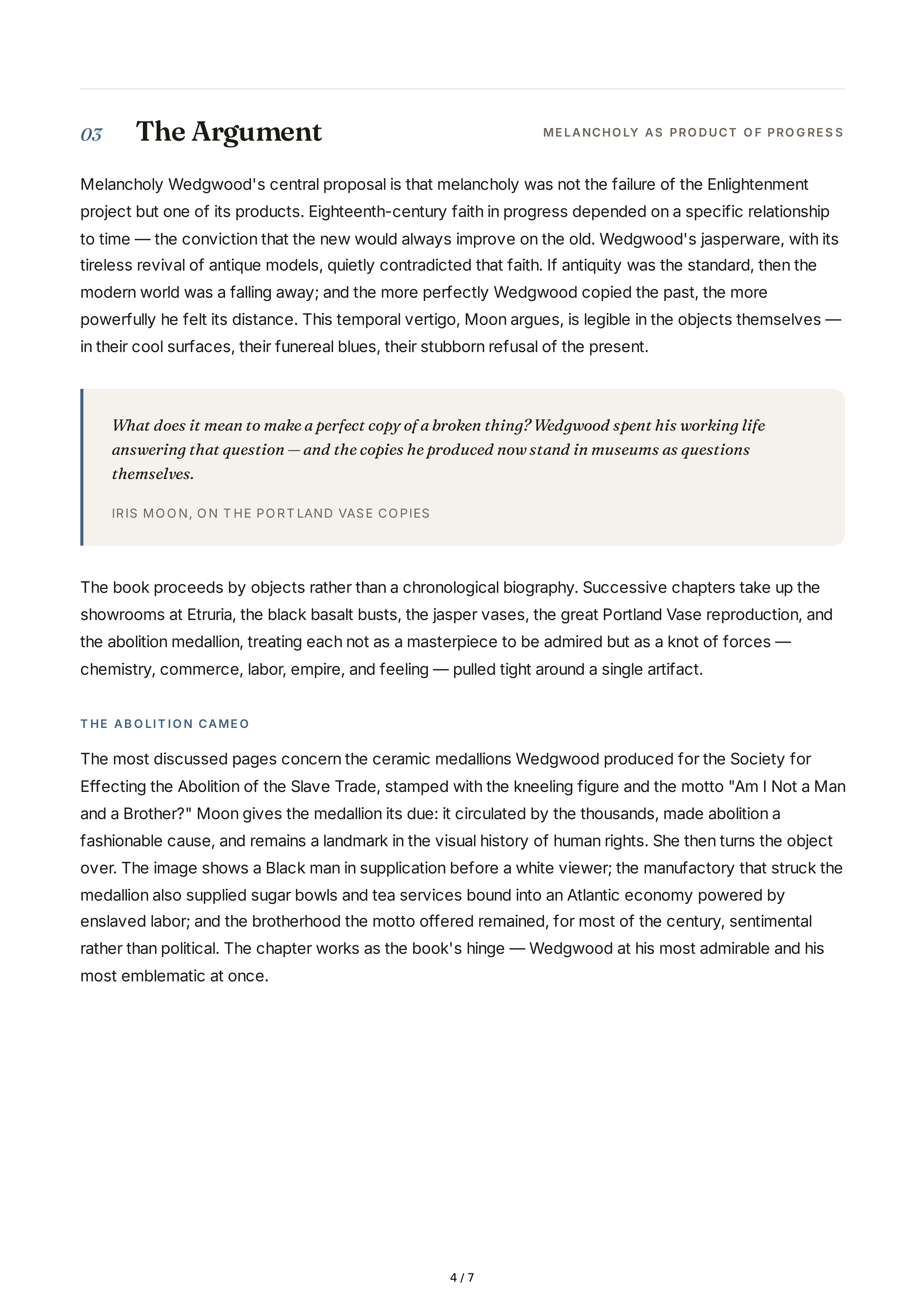 Professional Museum Curators Iris Moon Melancholy Wedgwood Biography — page 4