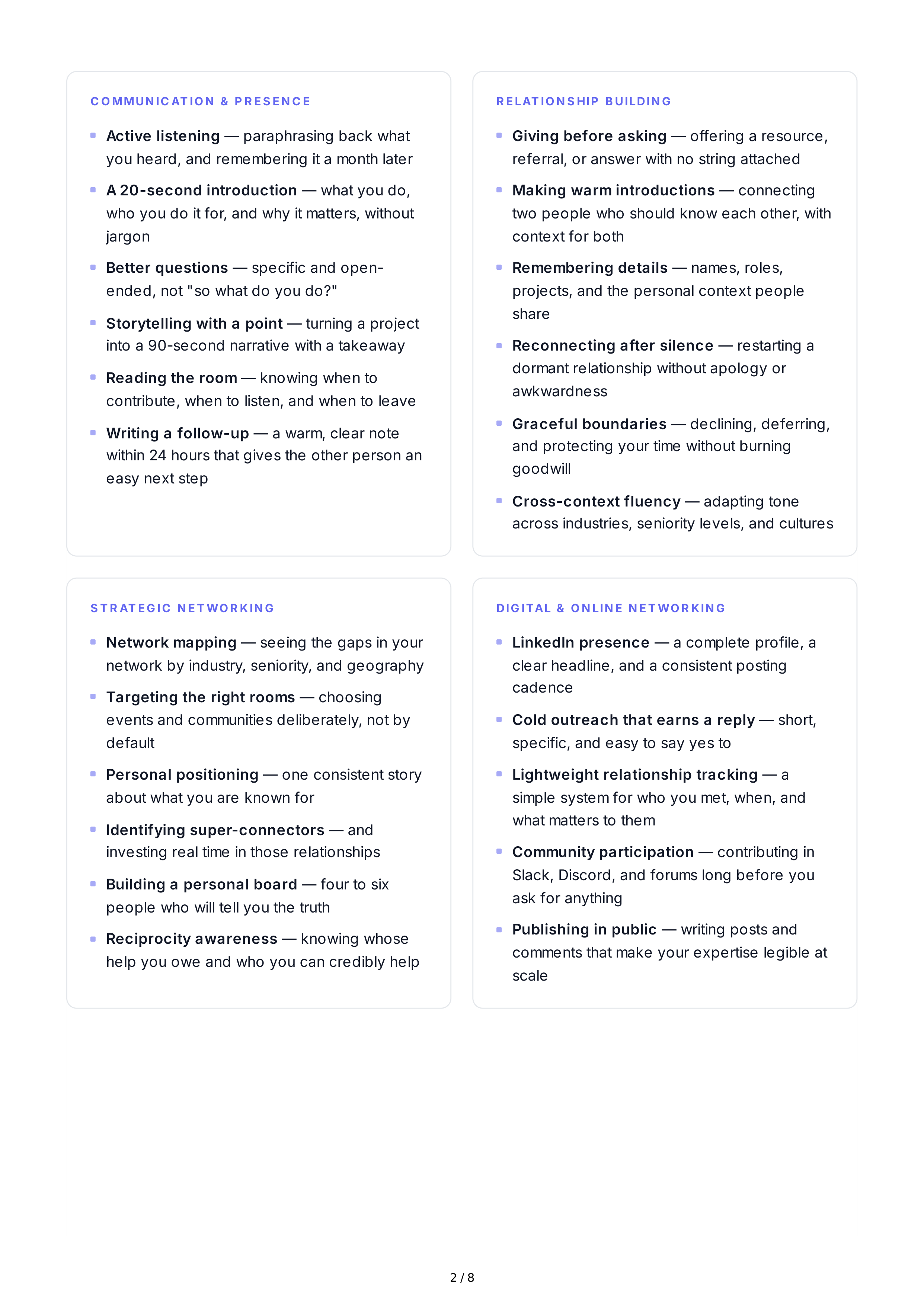 Professional Networking Goals — page 2