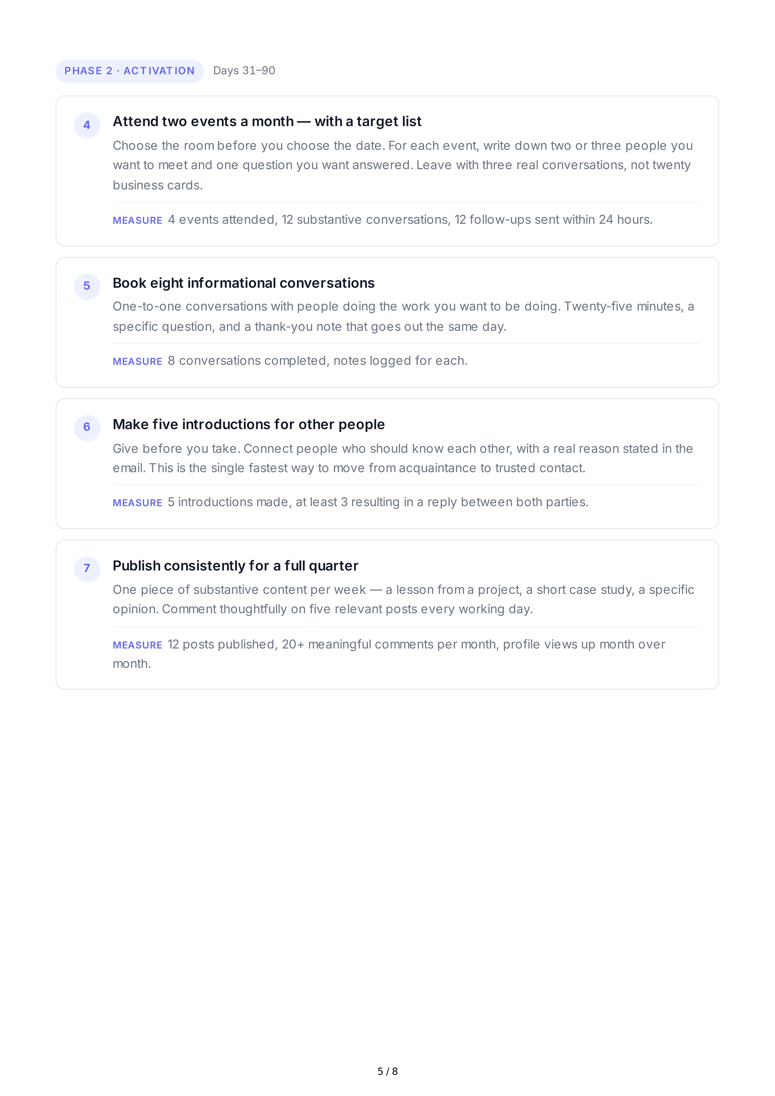 Professional Networking Goals — page 5