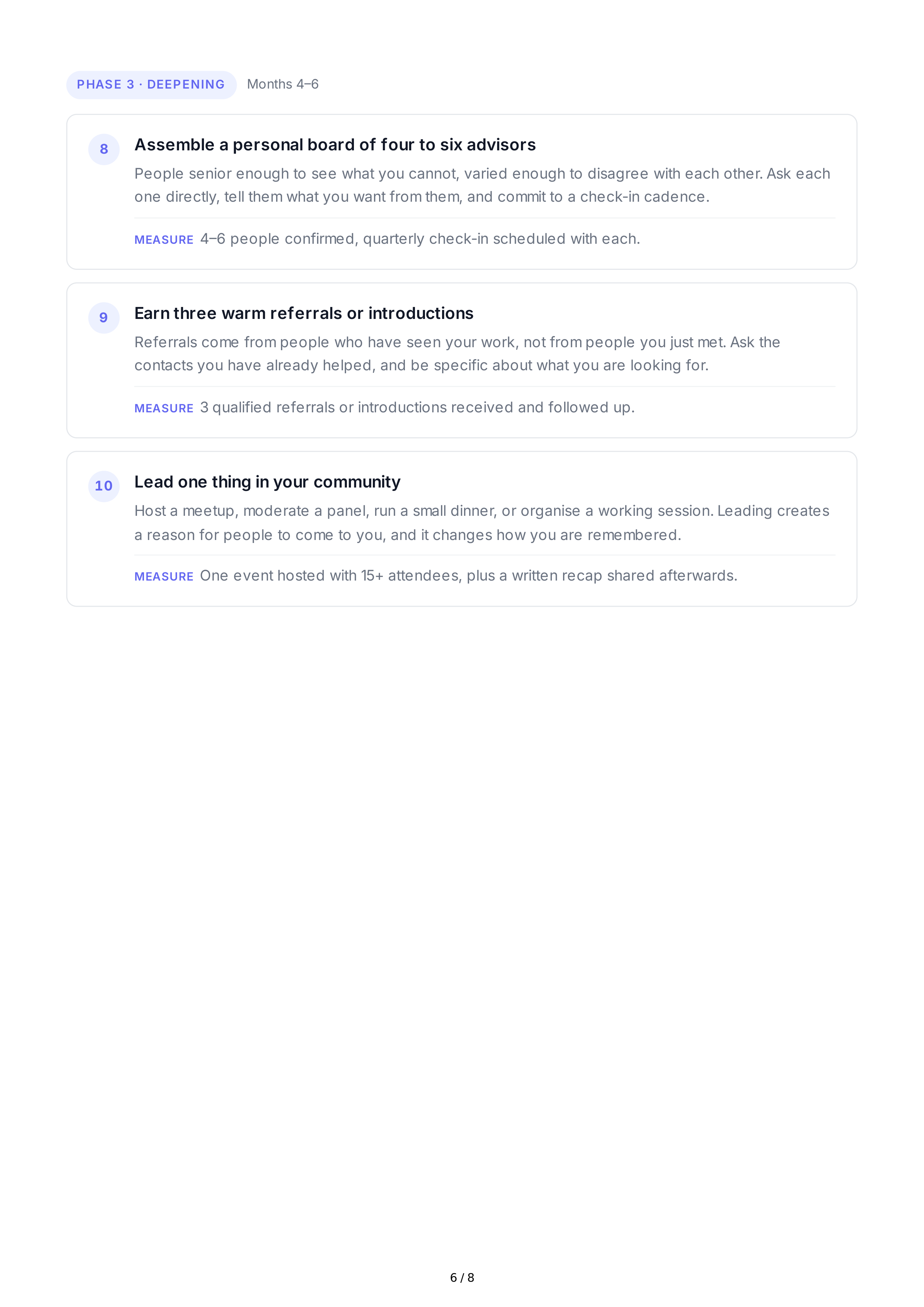 Professional Networking Goals — page 6