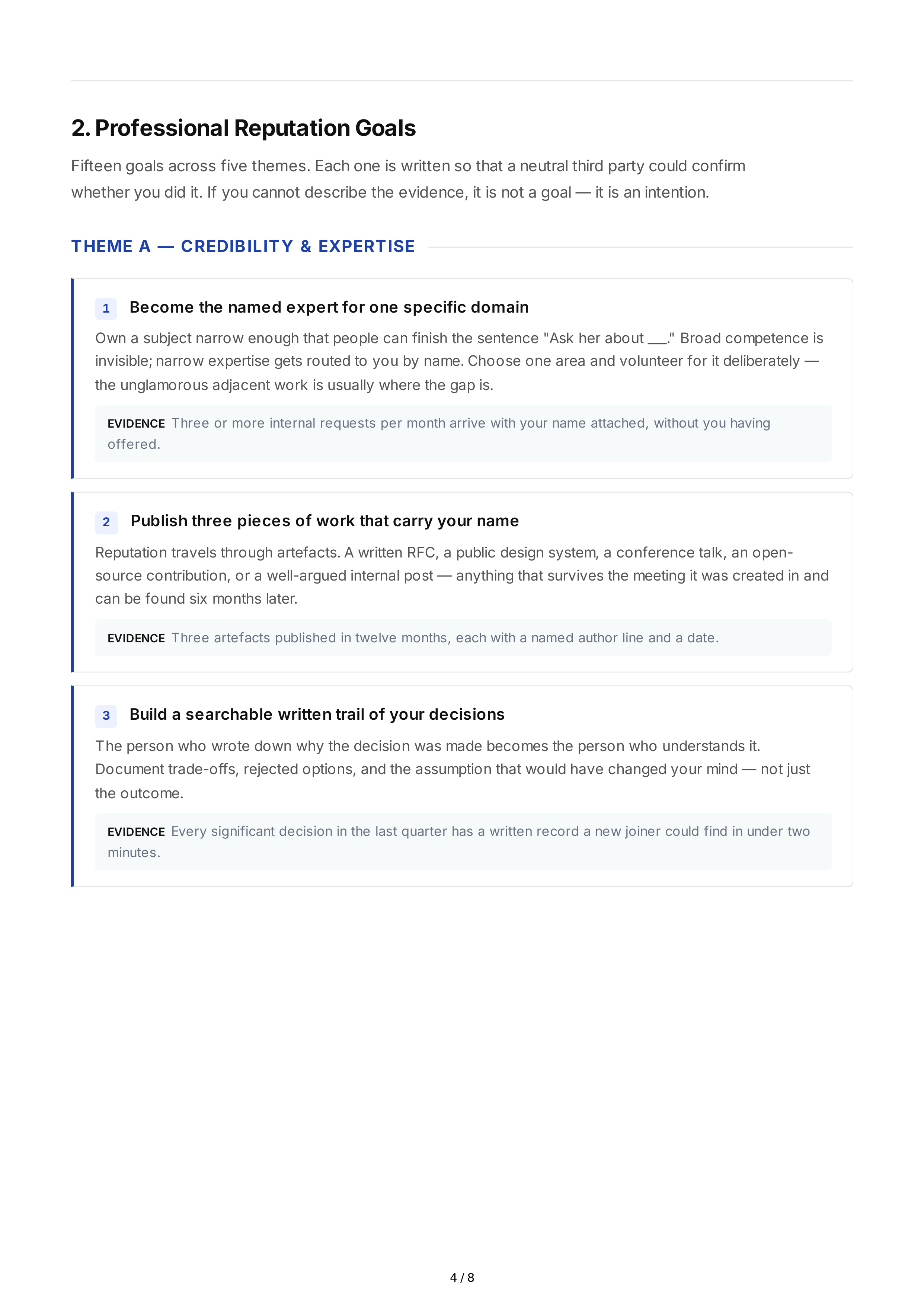 Professional Reputation Goals — page 4