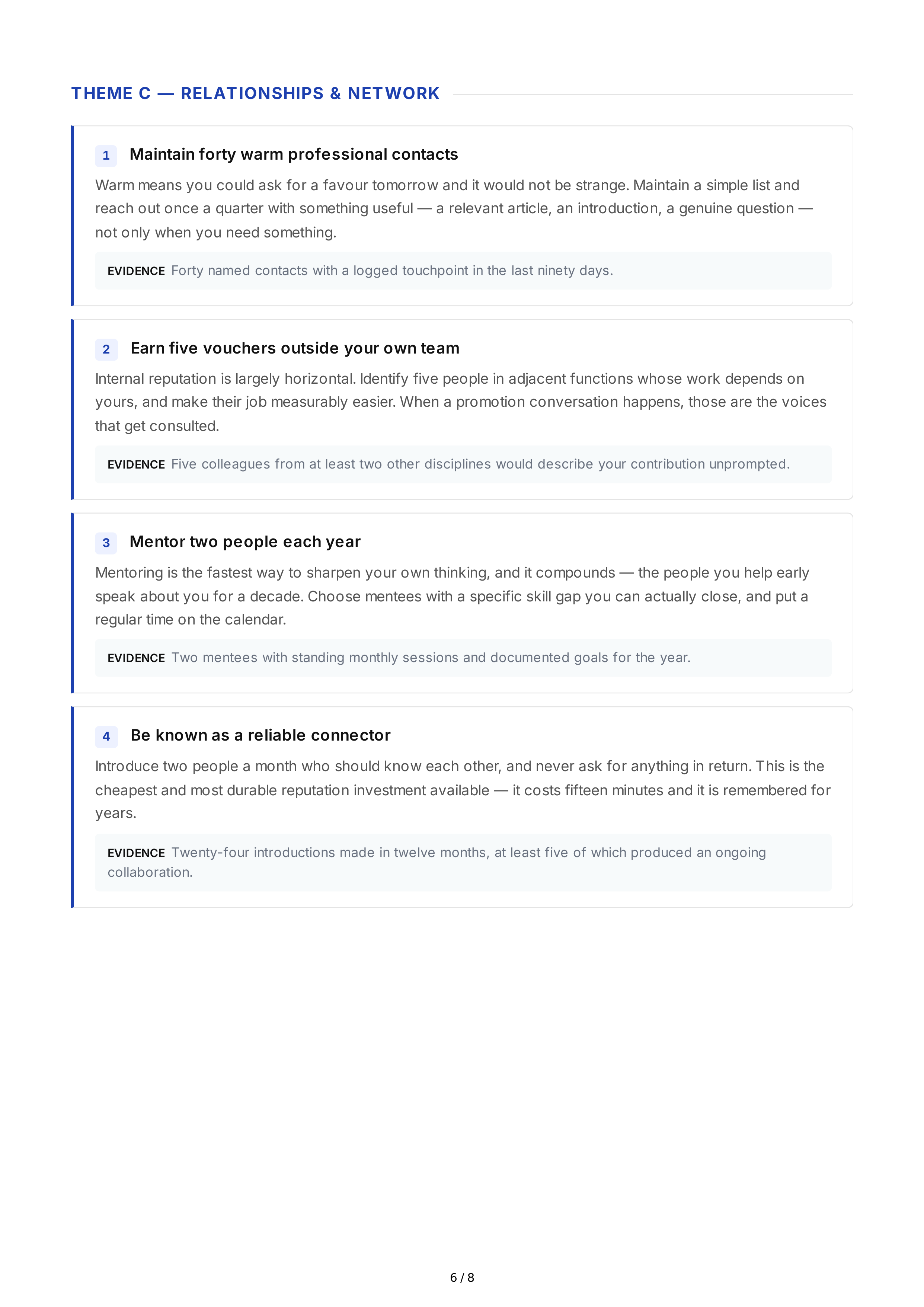 Professional Reputation Goals — page 6
