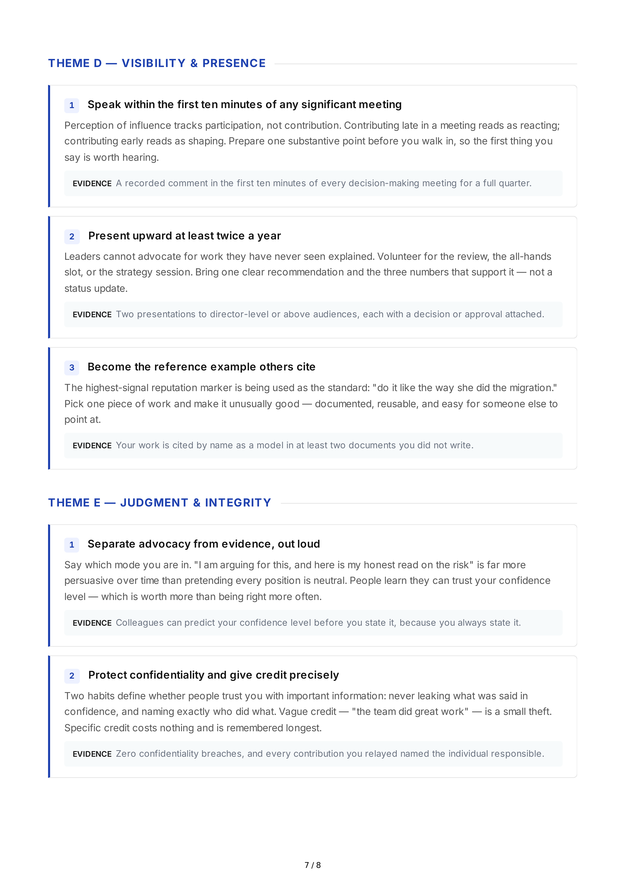 Professional Reputation Goals — page 7