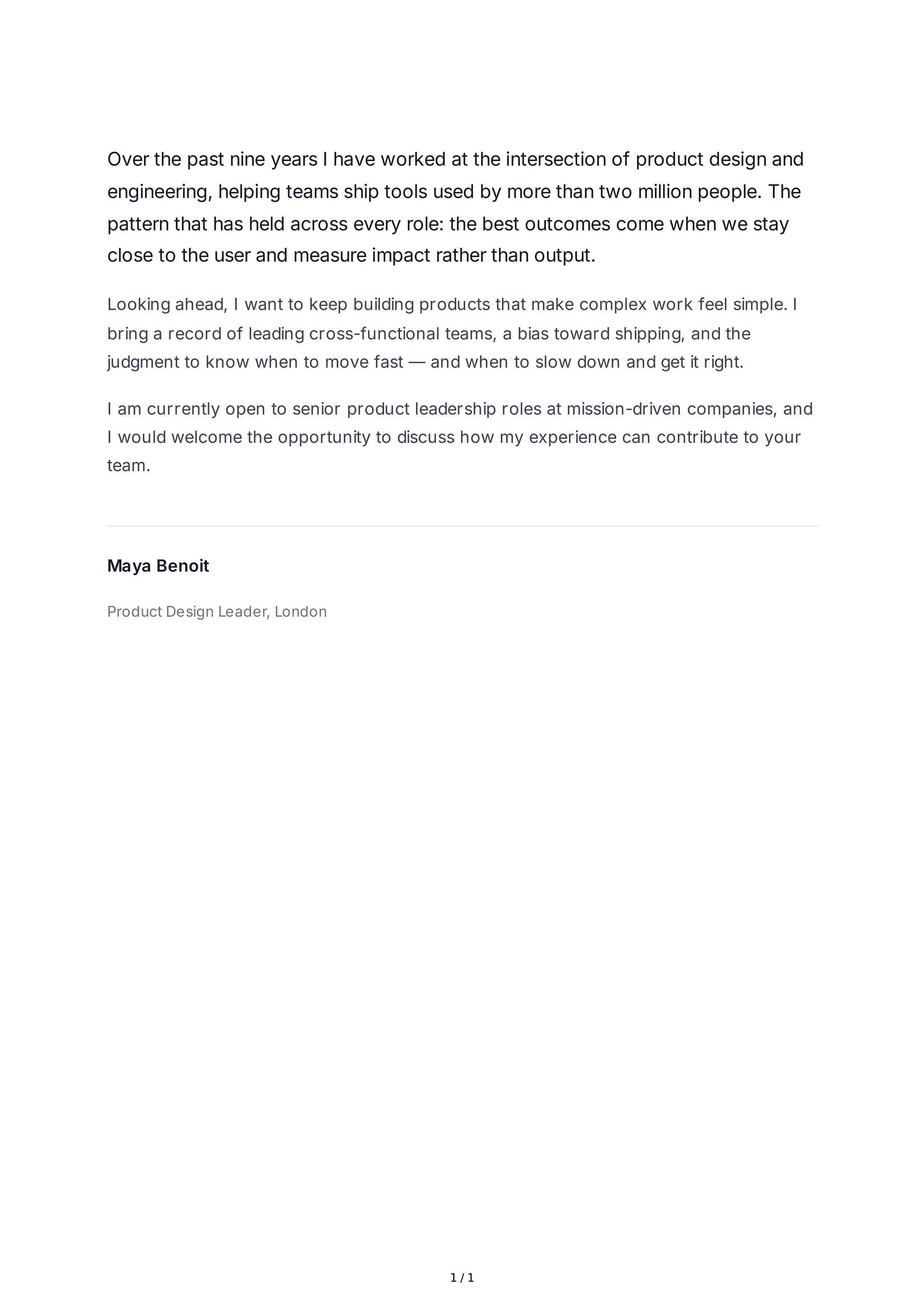 Profile Conclusion Paragraph — page 1