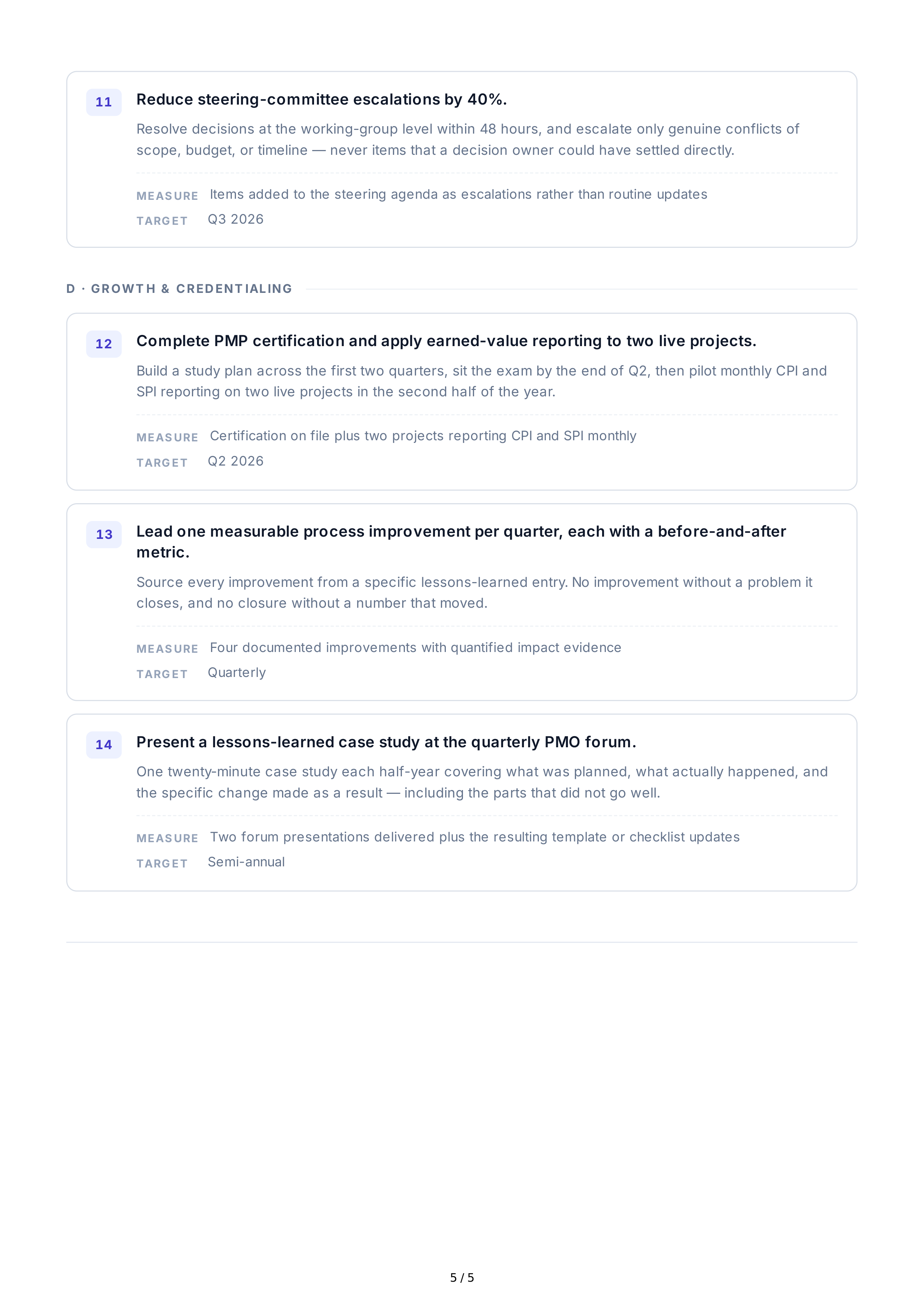 Project Completion Professional Goals — page 5
