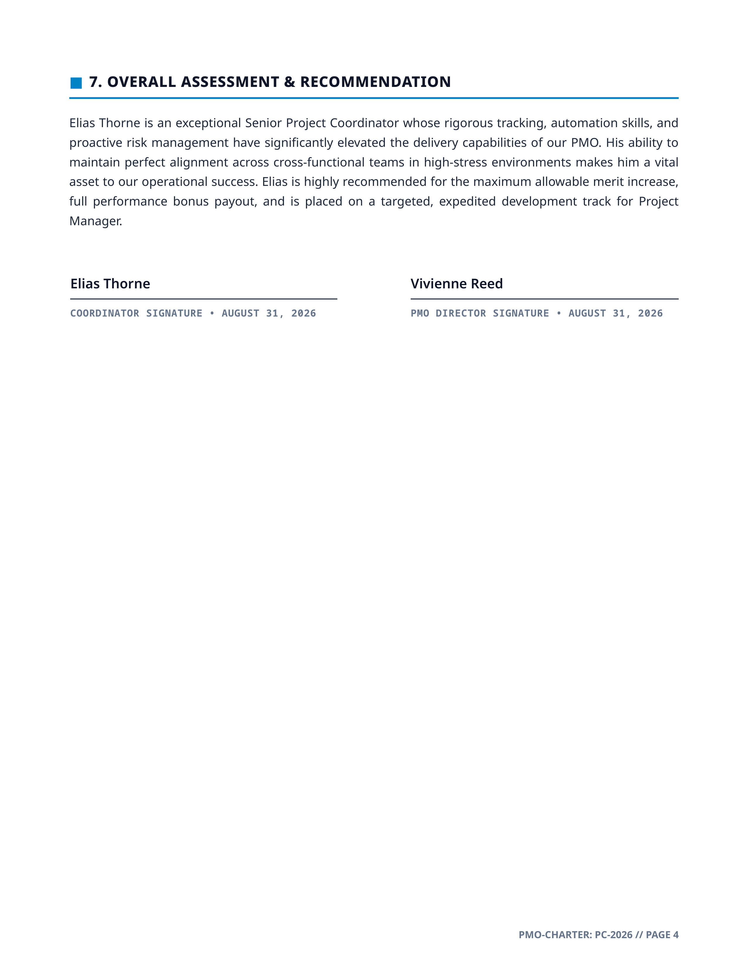 Project Coordinator Performance Review — page 4