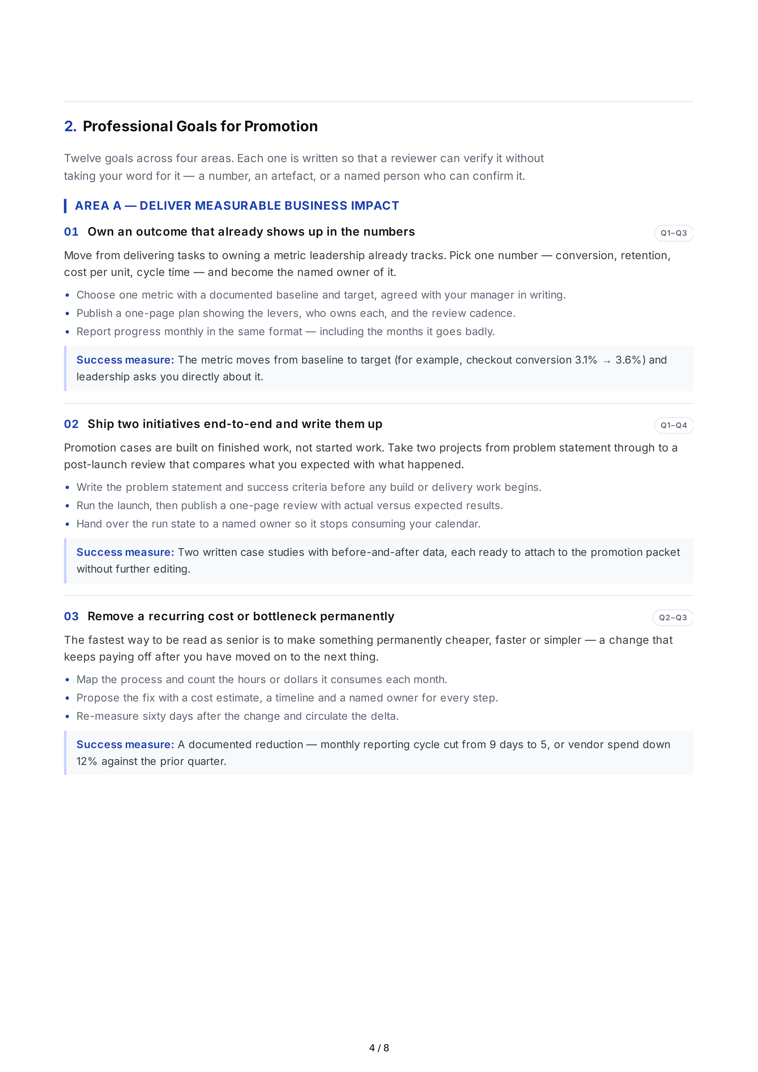 Promotion Professional Goals — page 4