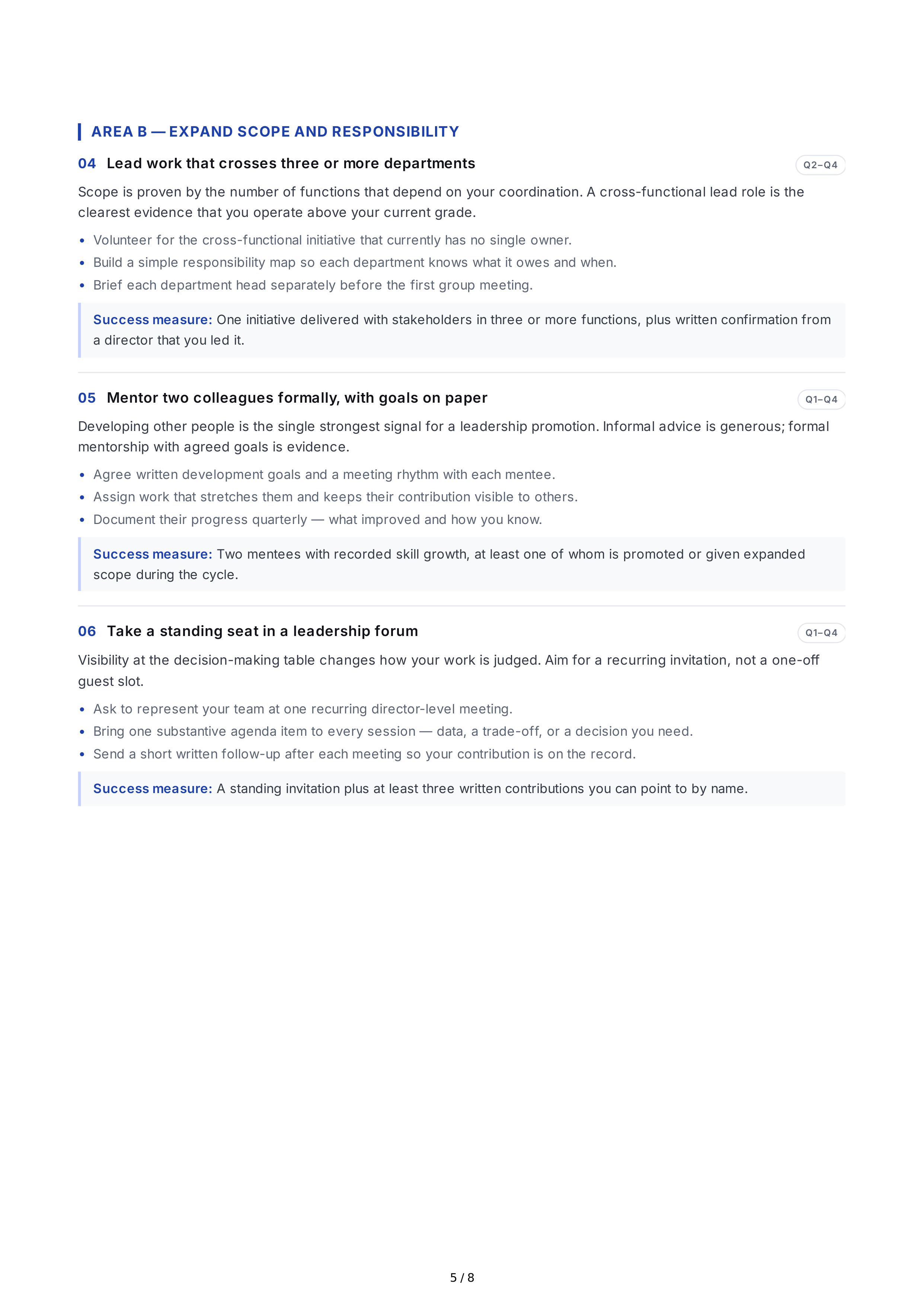 Promotion Professional Goals — page 5