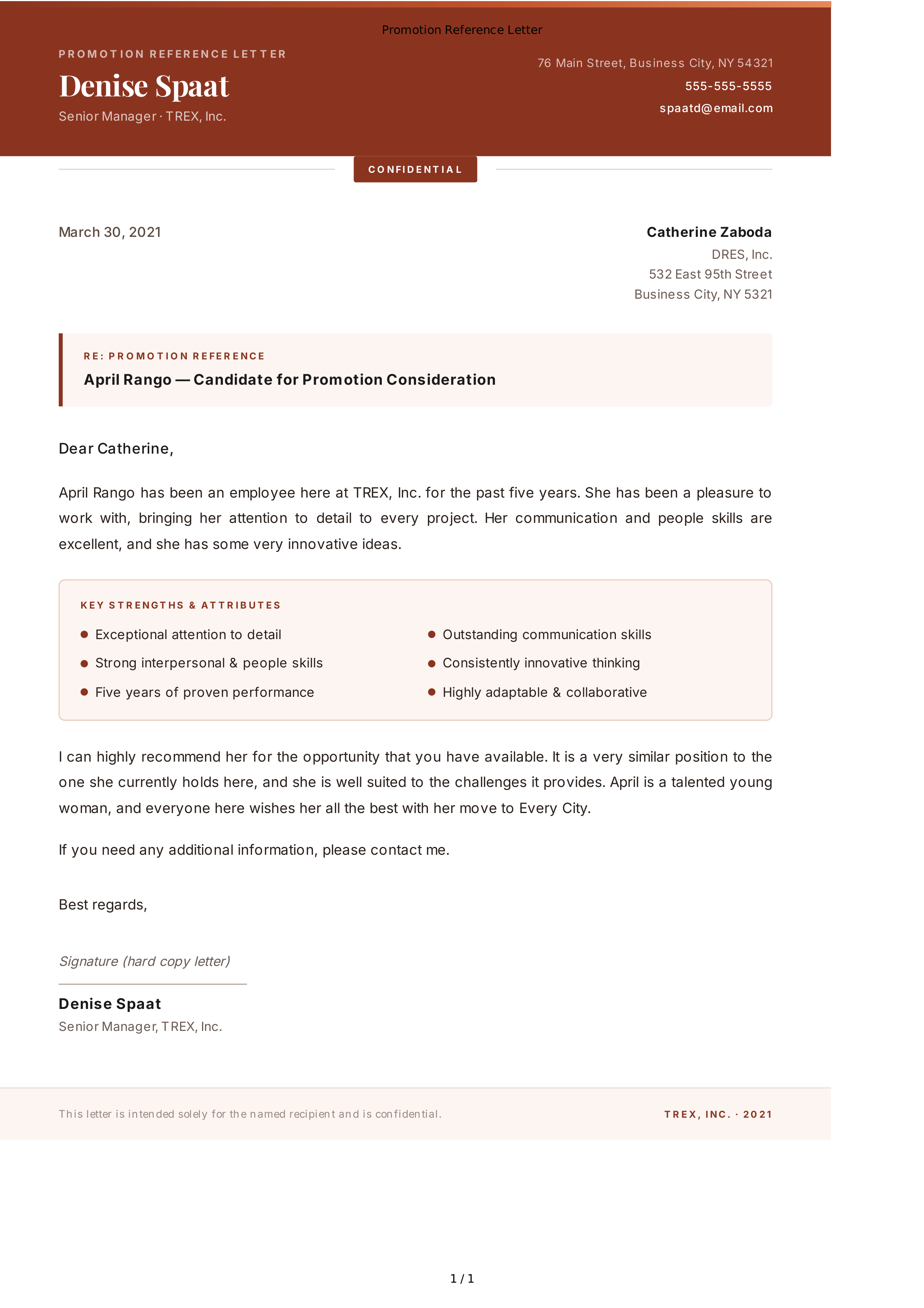 Promotion Reference Letter — page 1