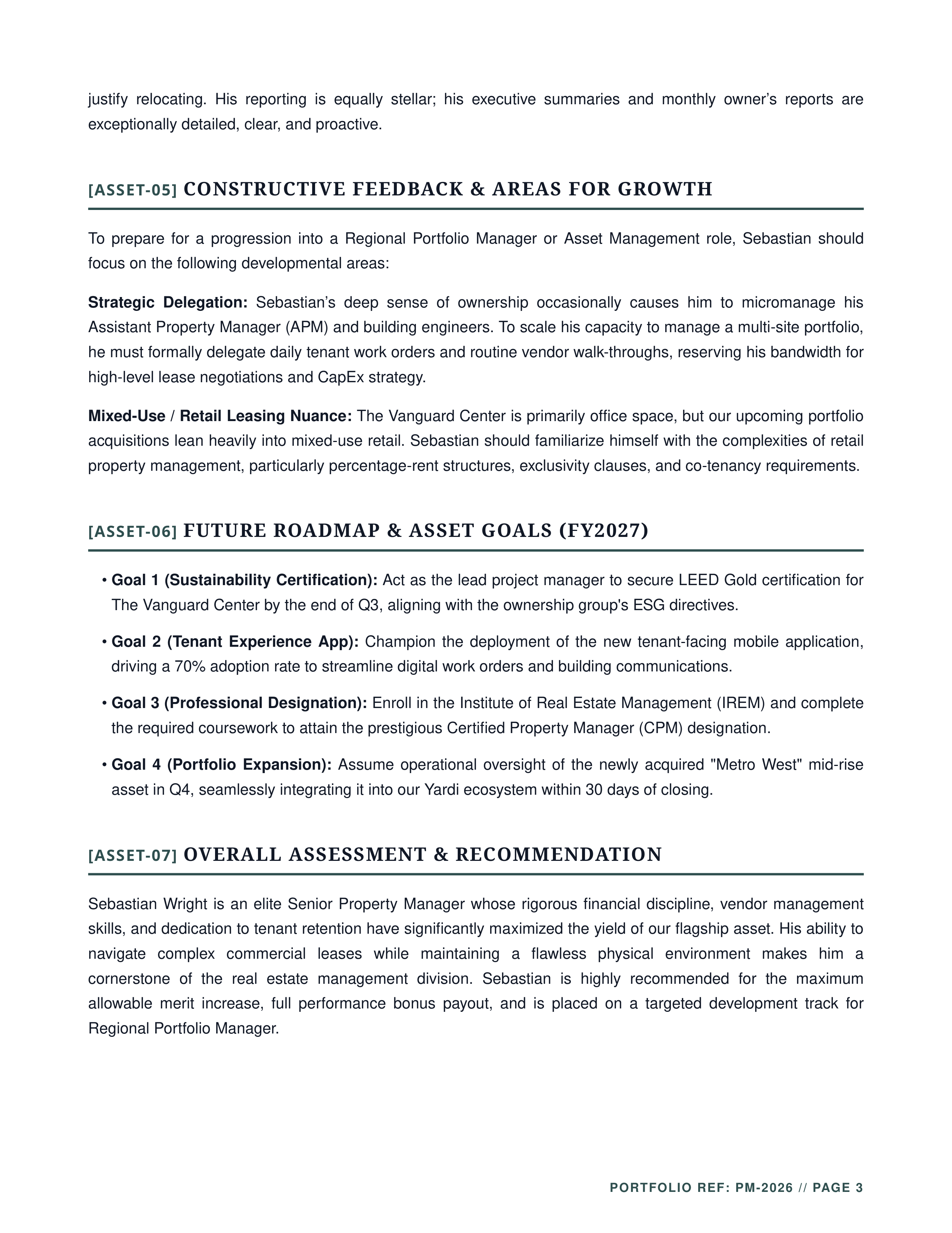Property Manager Performance Review — page 3