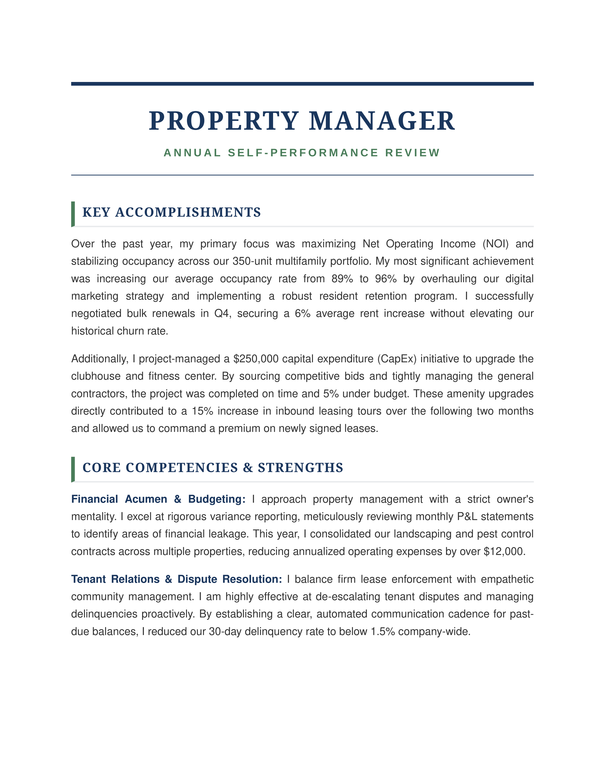 Property Manager Self Performance Review — page 1