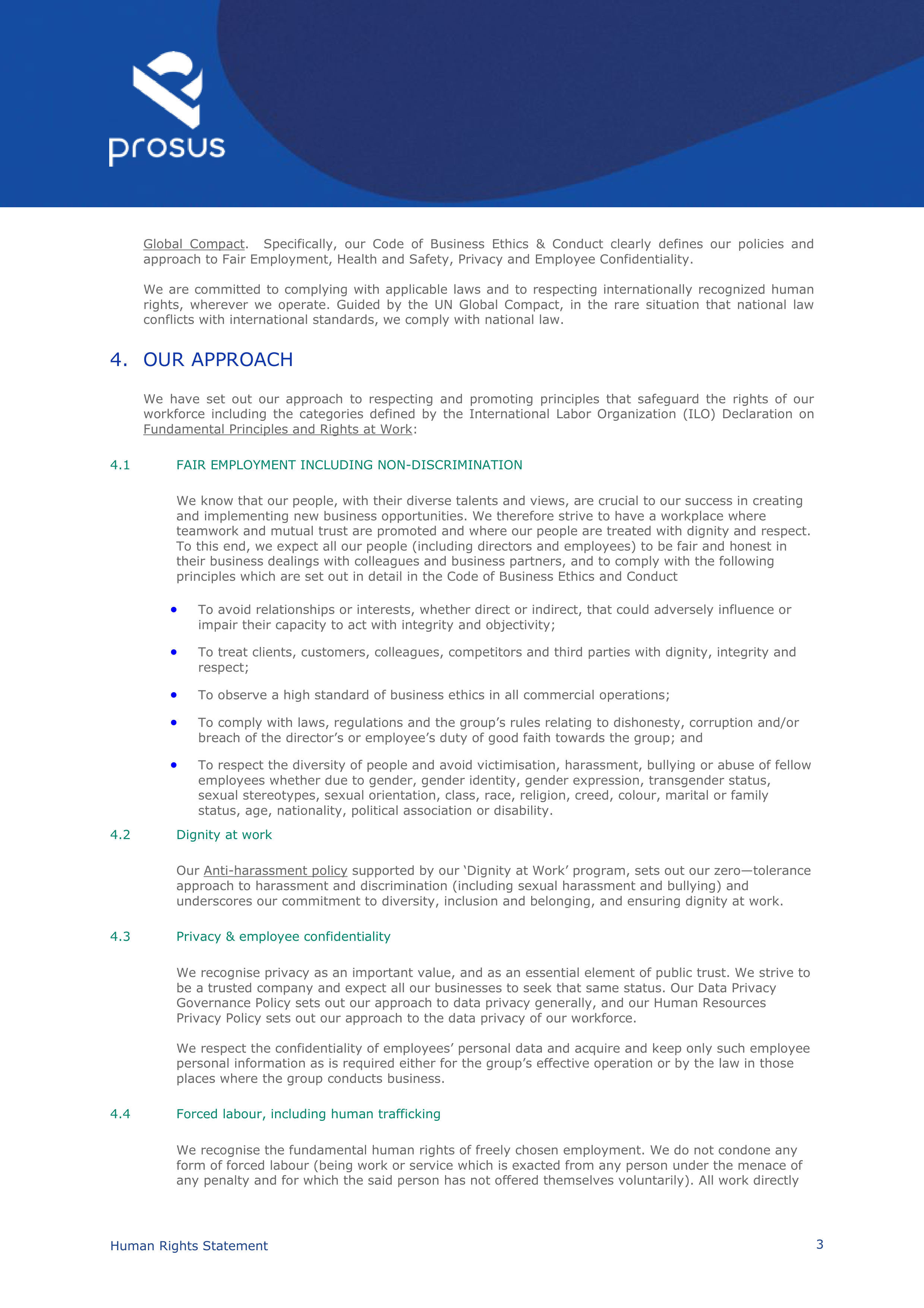 Prosus Human Rights Statement — page 3