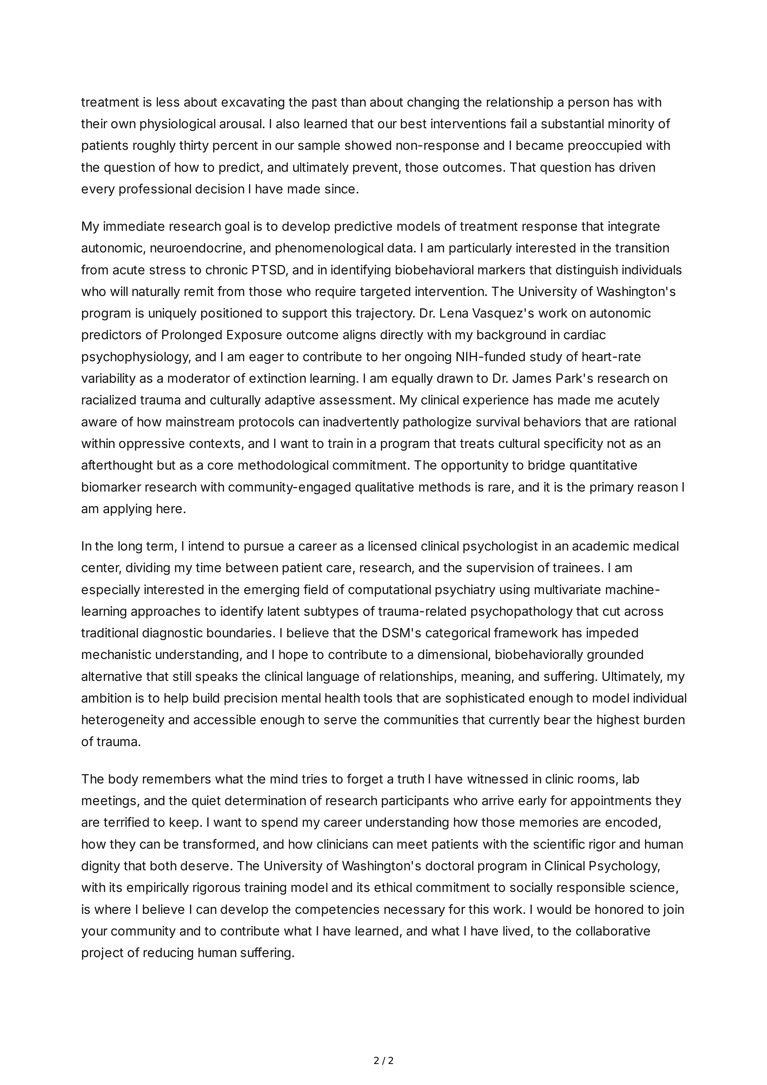 Psychology Personal Statement — page 2