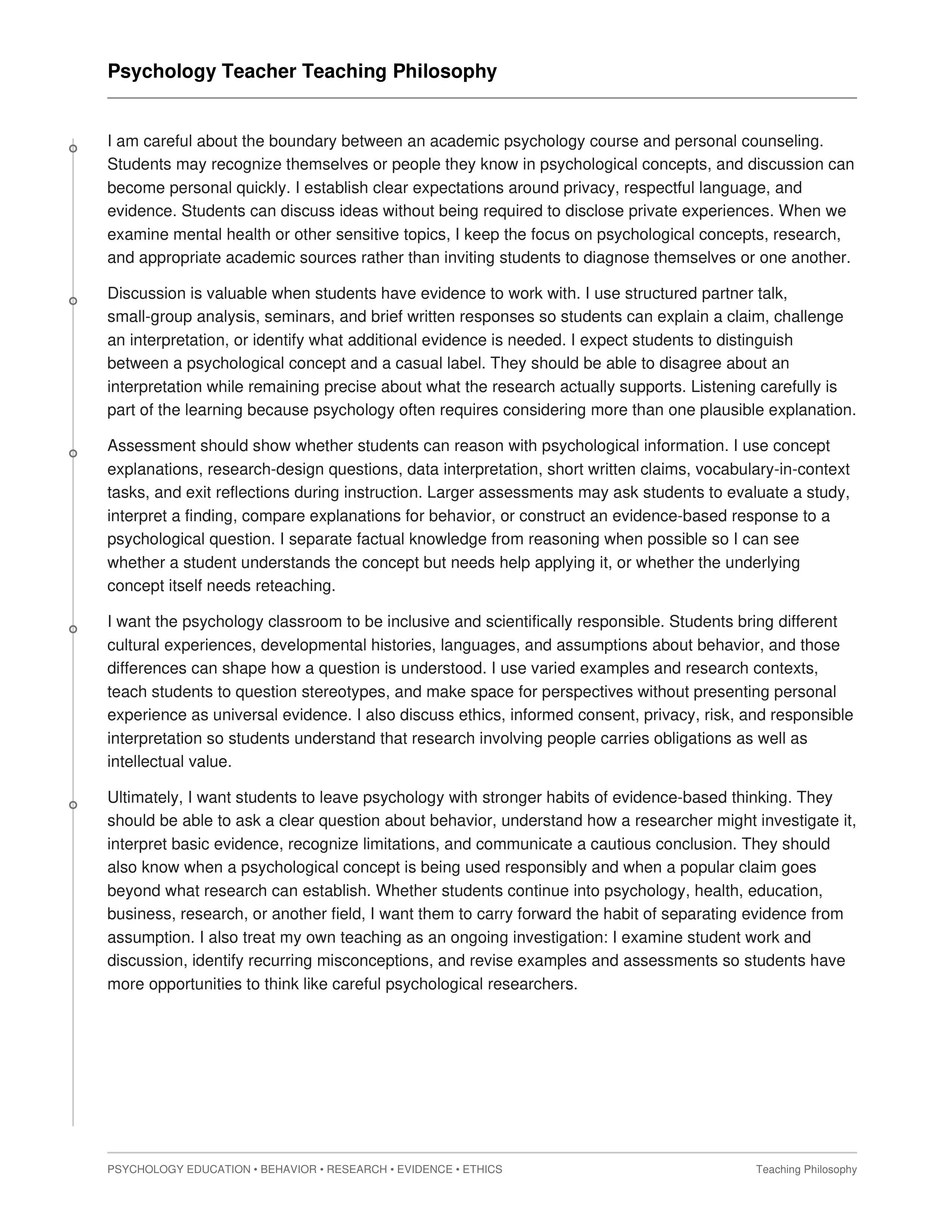 Psychology Teacher Teaching Philosophy — page 2