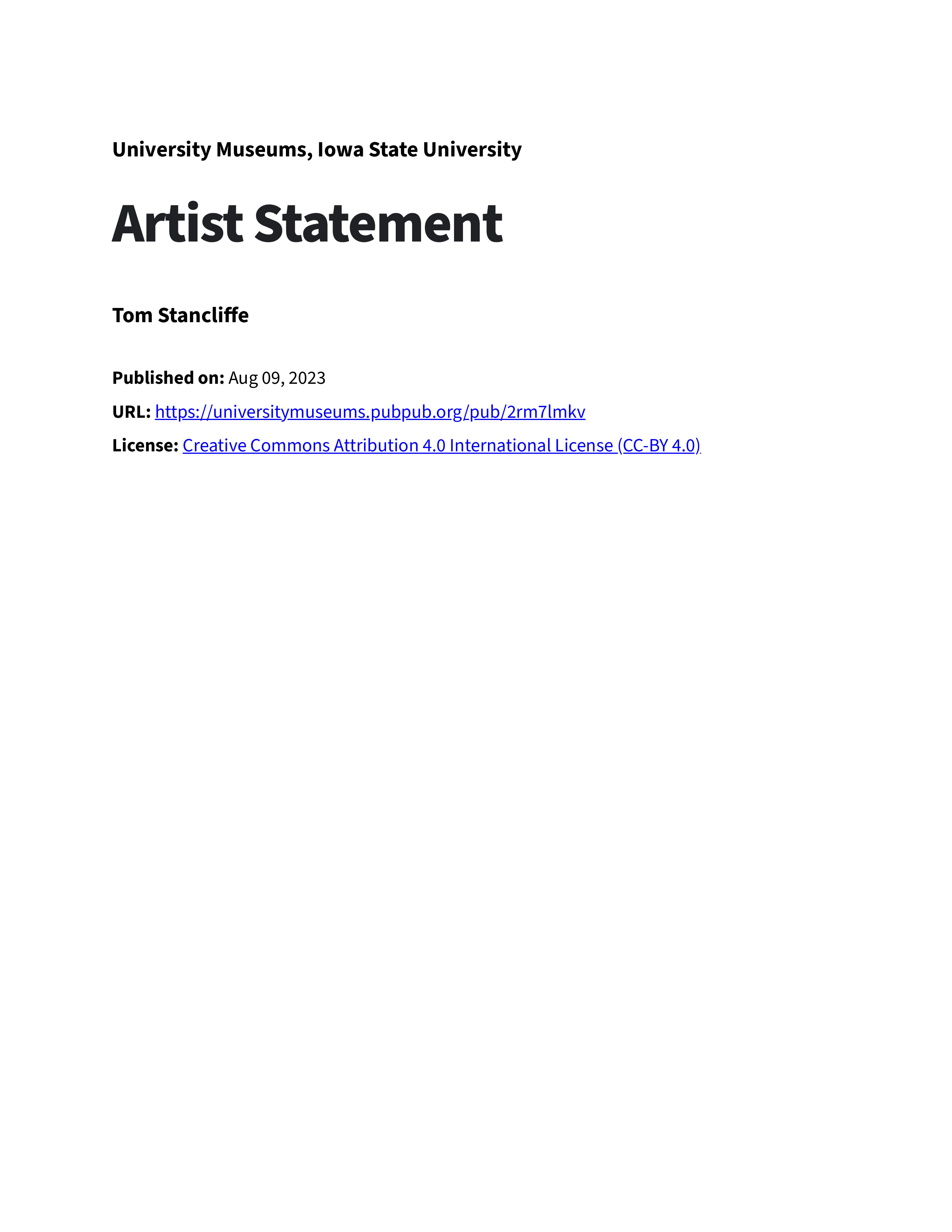 Public Art Artist Statement — page 1