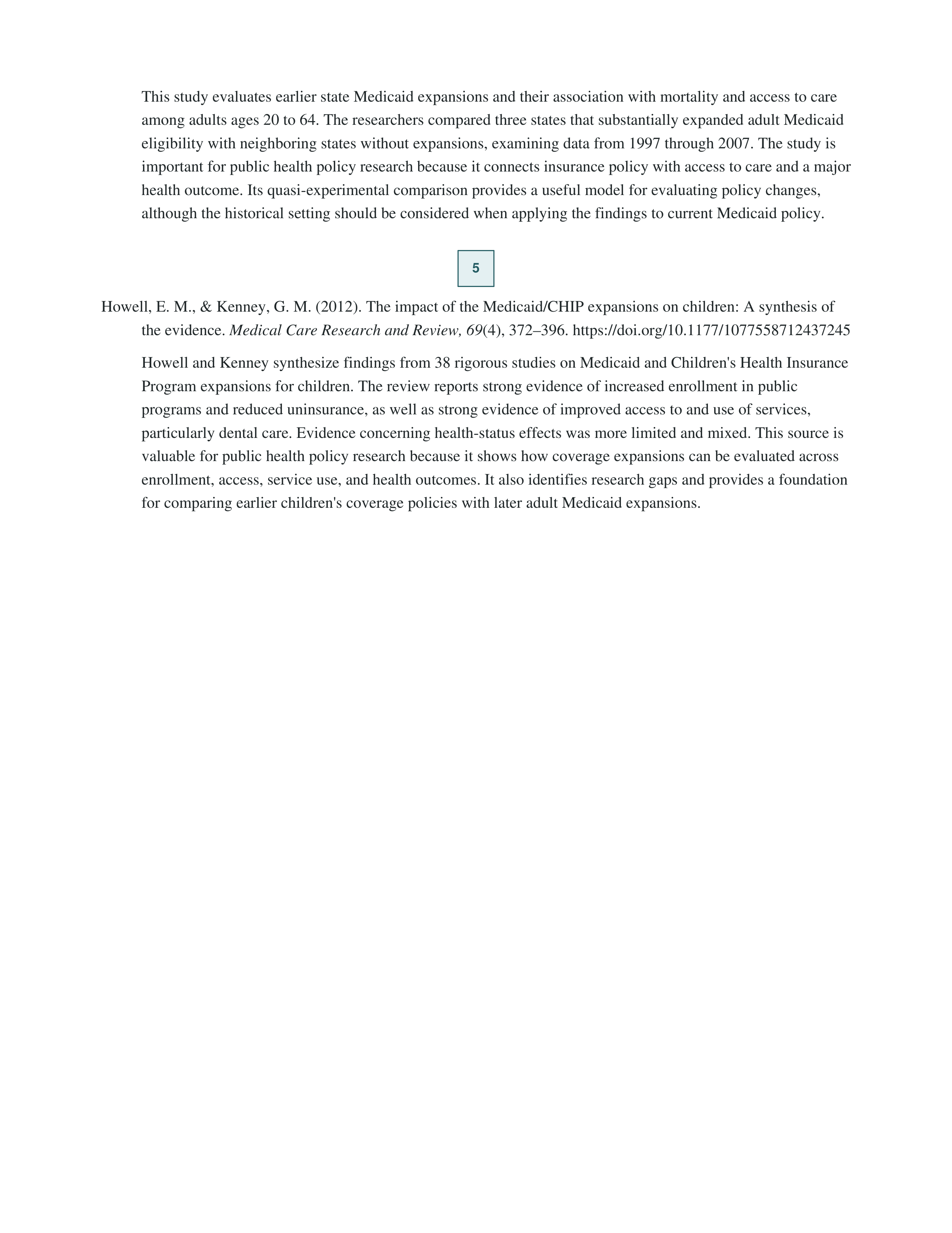 Public Health Policy Annotated Bibliography — page 2