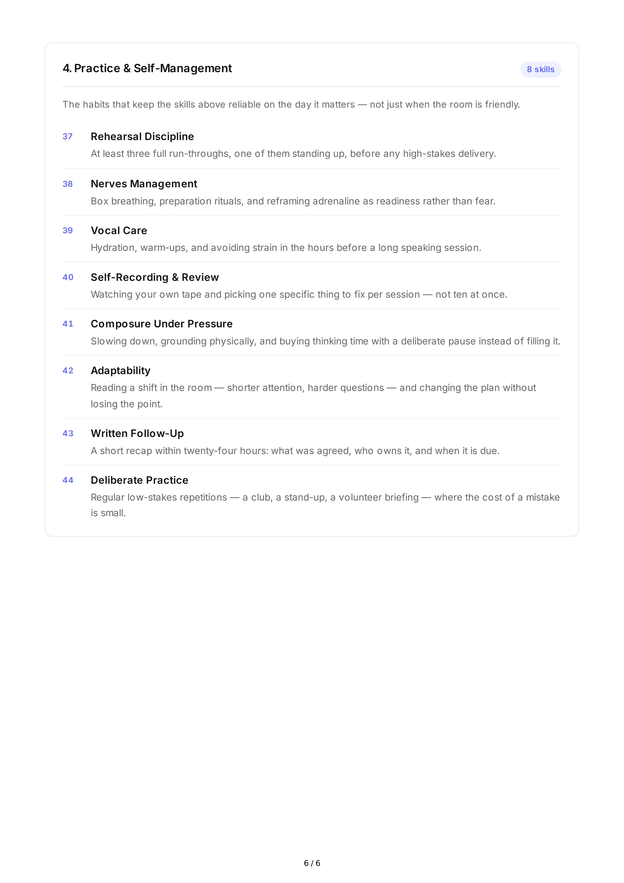 Public Speaking Interpersonal Skills — page 6