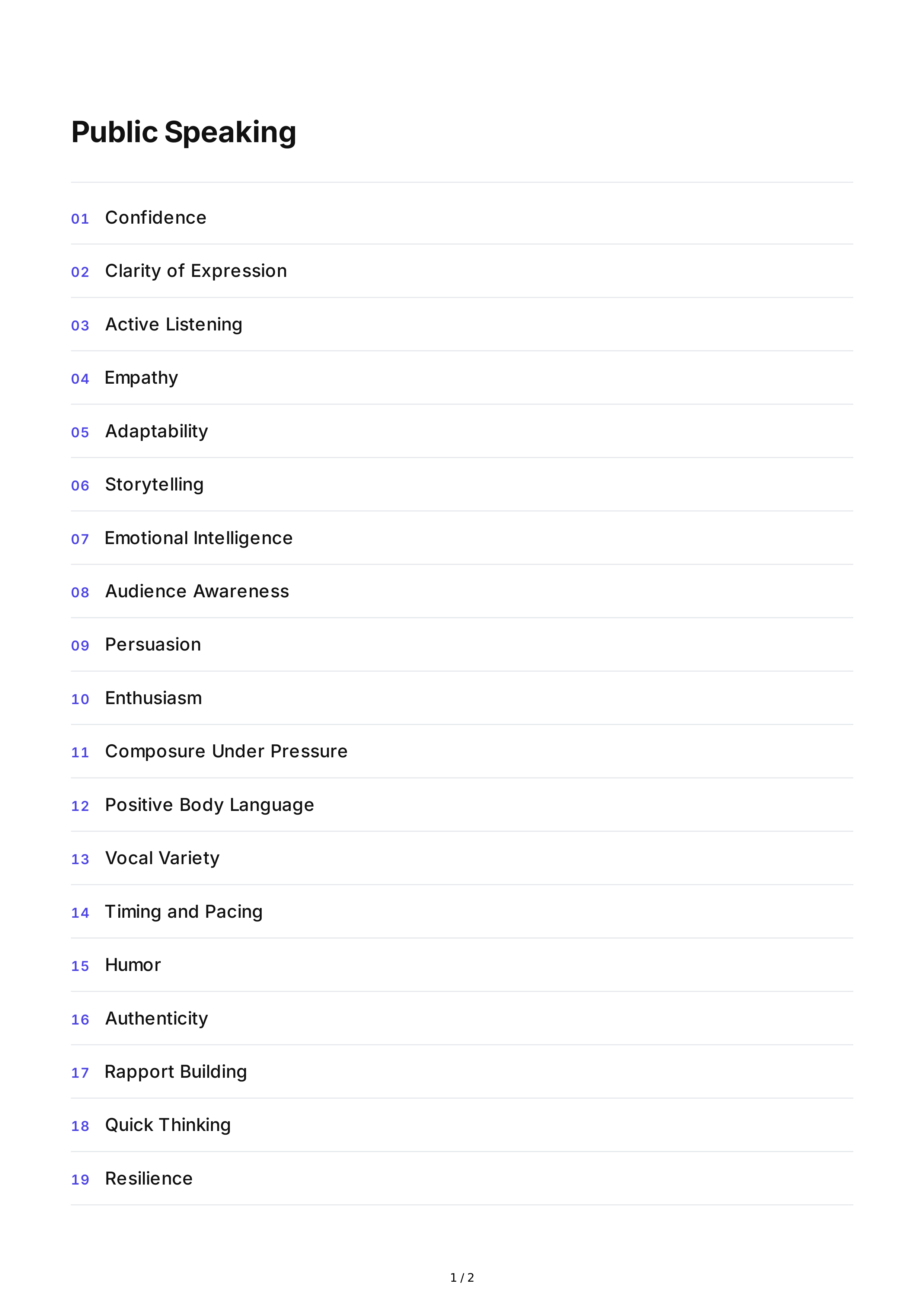 Public Speaking Soft Skills — page 1