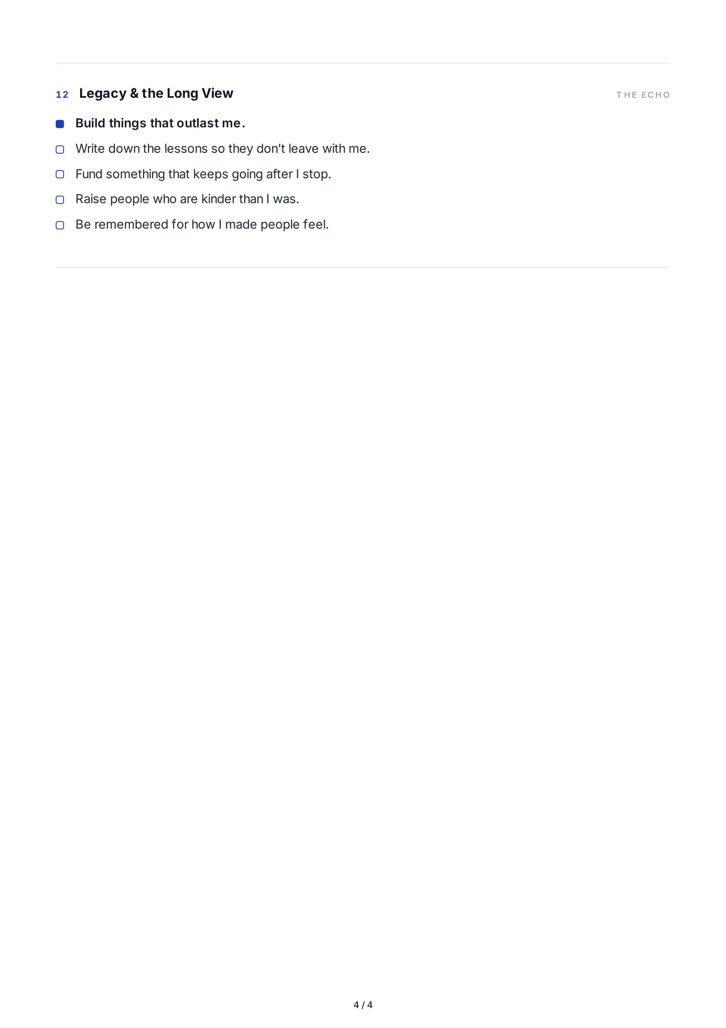 Purpose in Life Goals — page 4