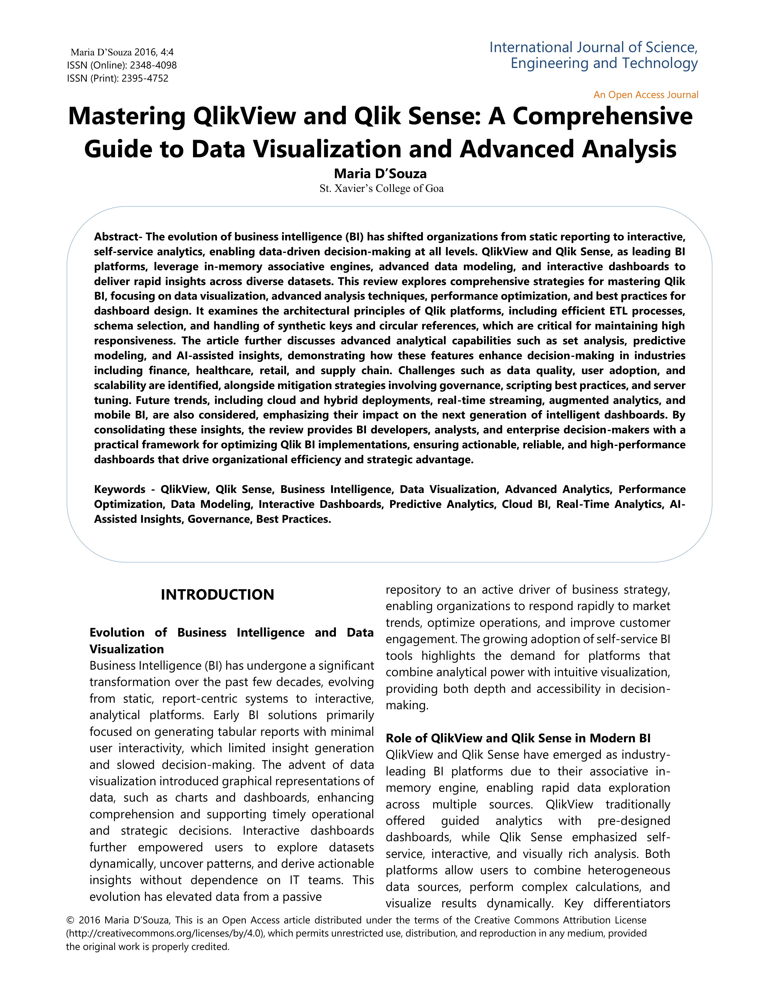 Qlik Data Visualization — page 1