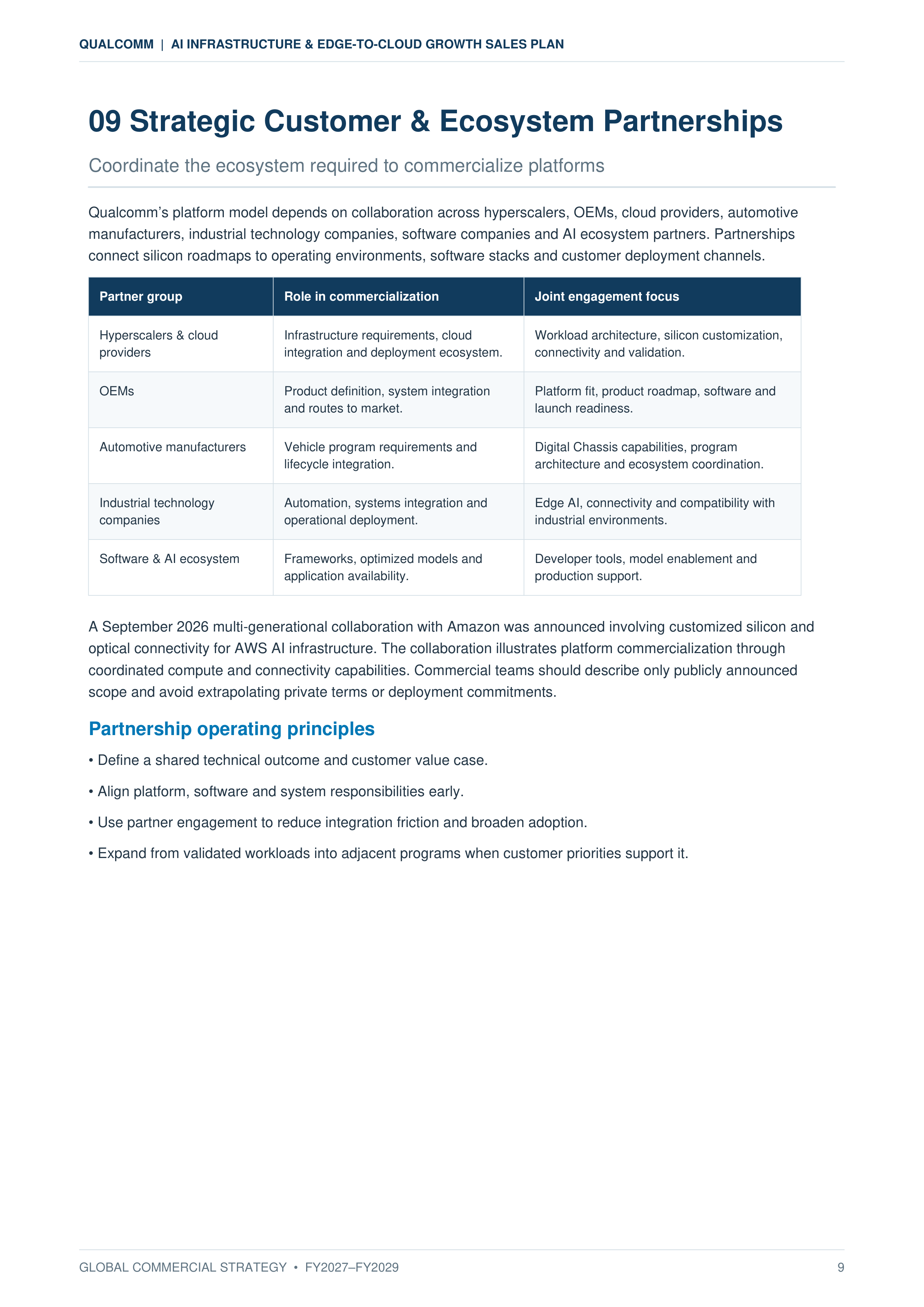 Qualcomm AI Infrastructure & Edge-to-Cloud Growth Sales Plan — page 9