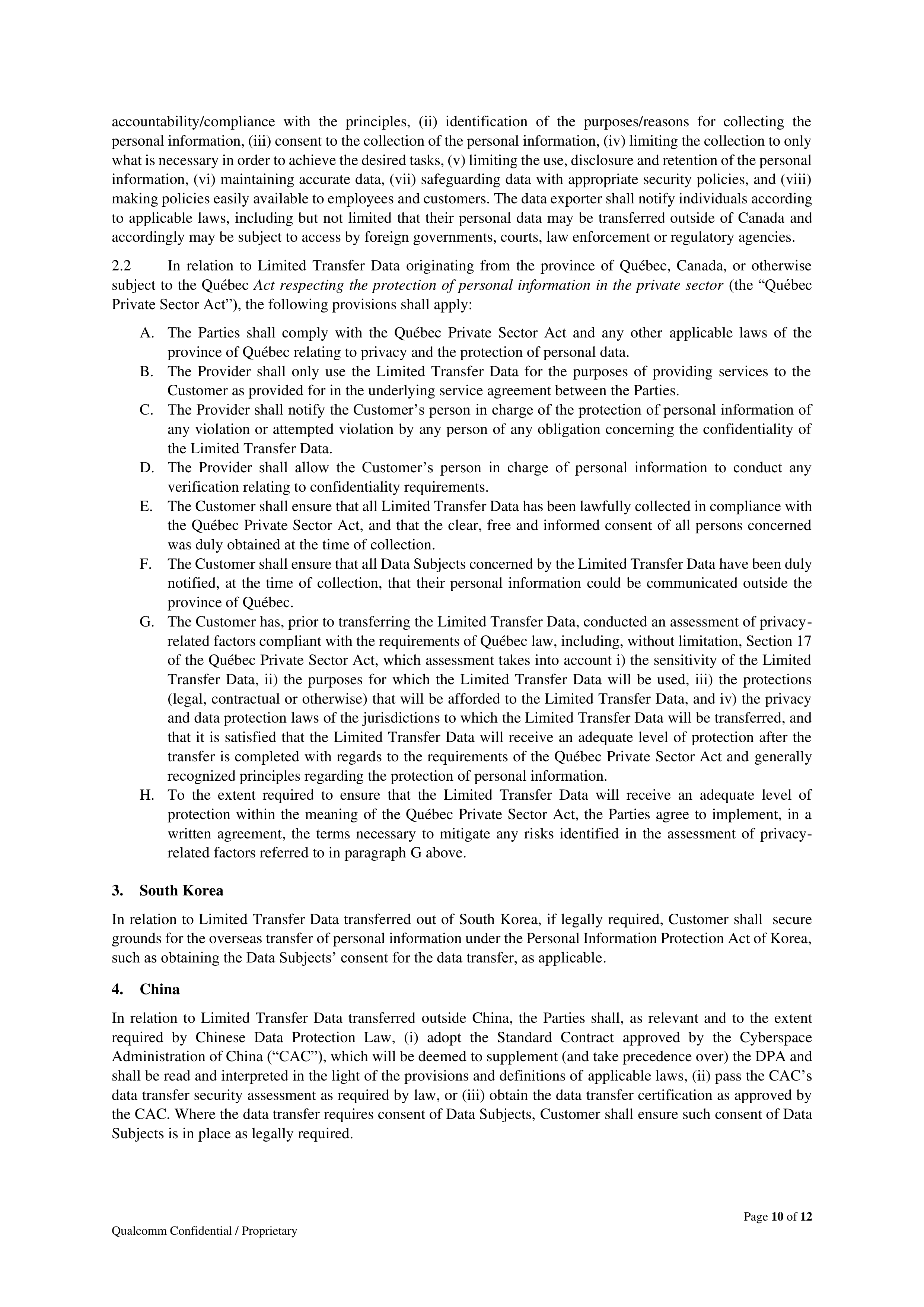 Qualcomm Data Processing Agreement — page 10