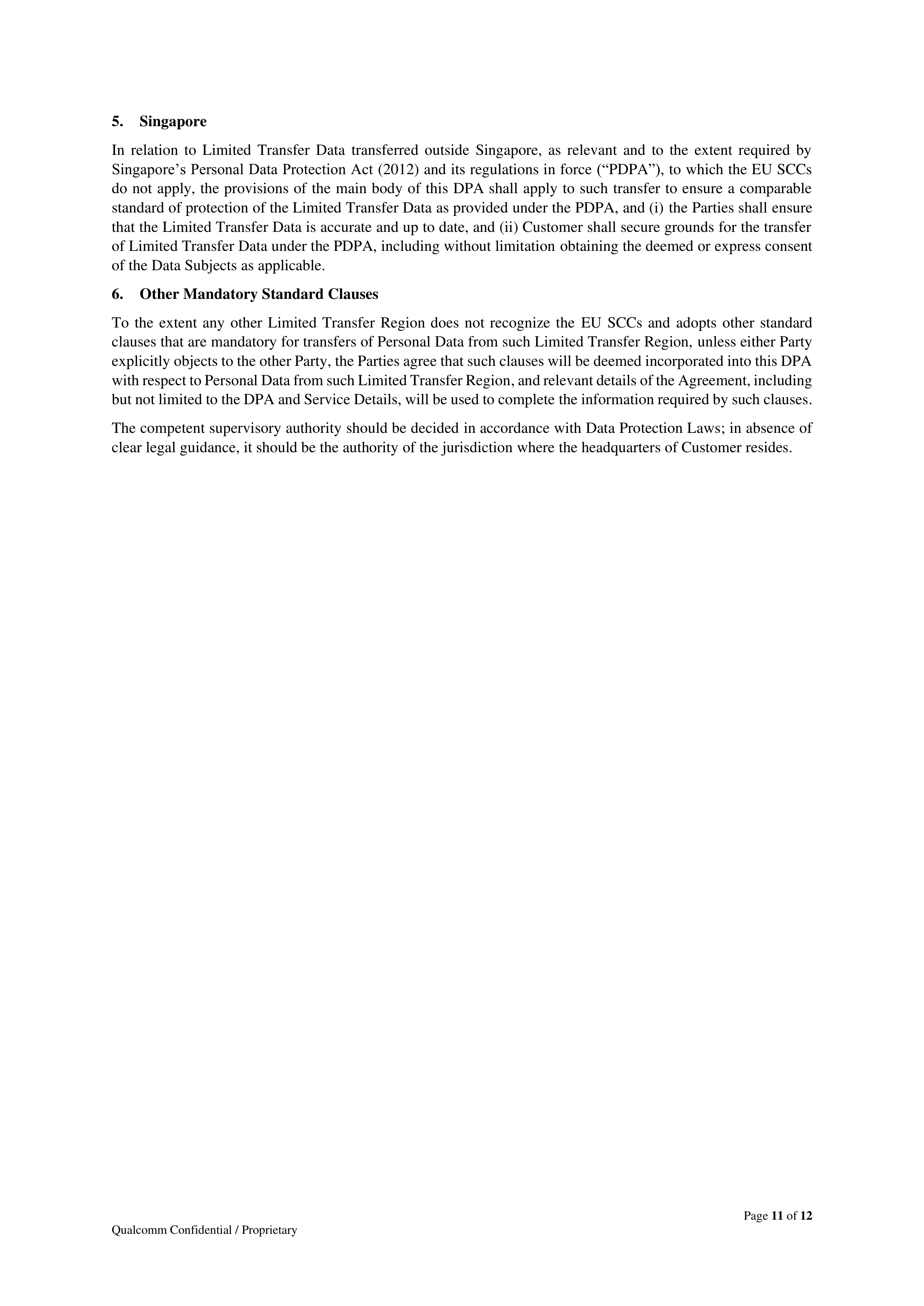 Qualcomm Data Processing Agreement — page 11
