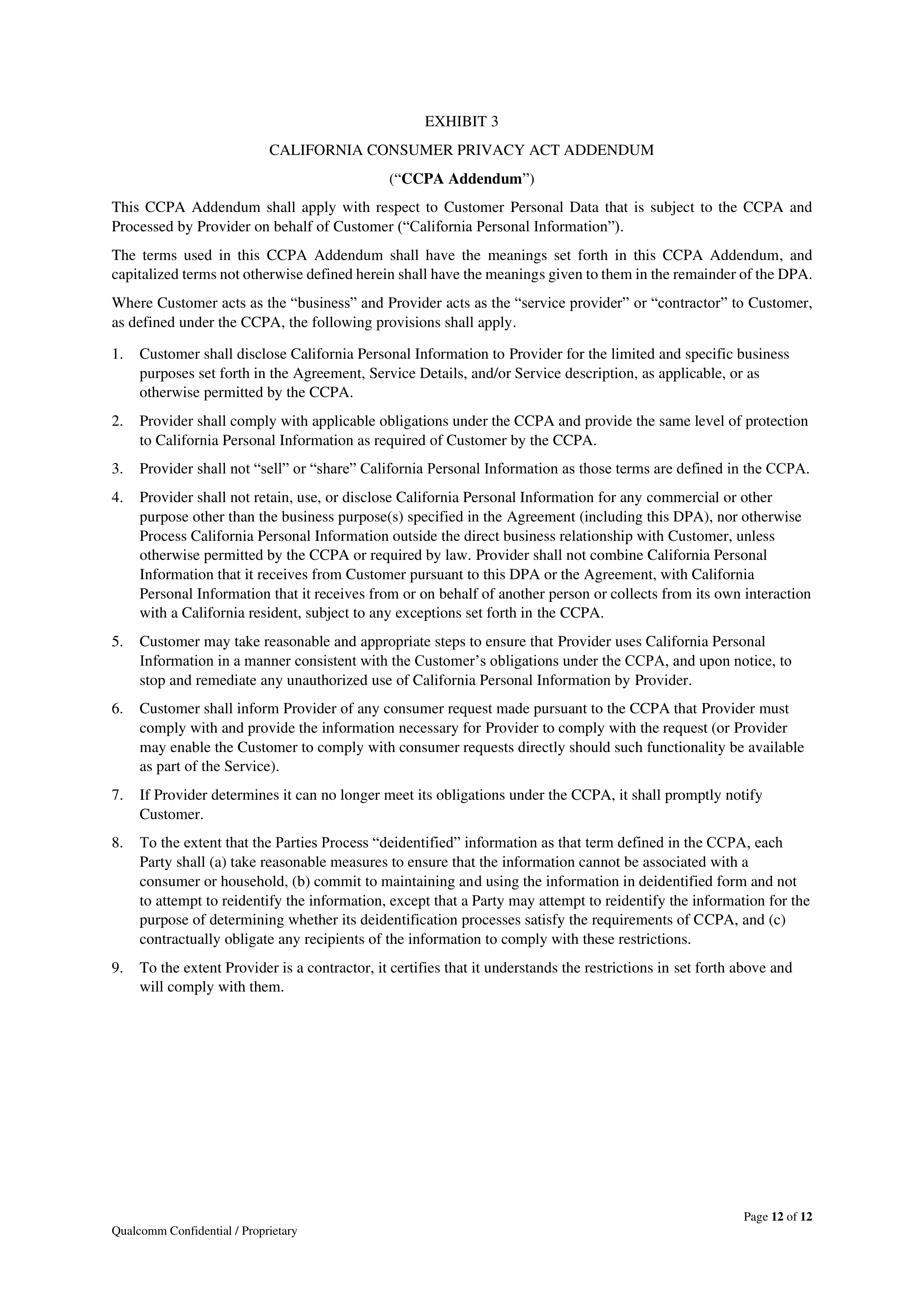 Qualcomm Data Processing Agreement — page 12