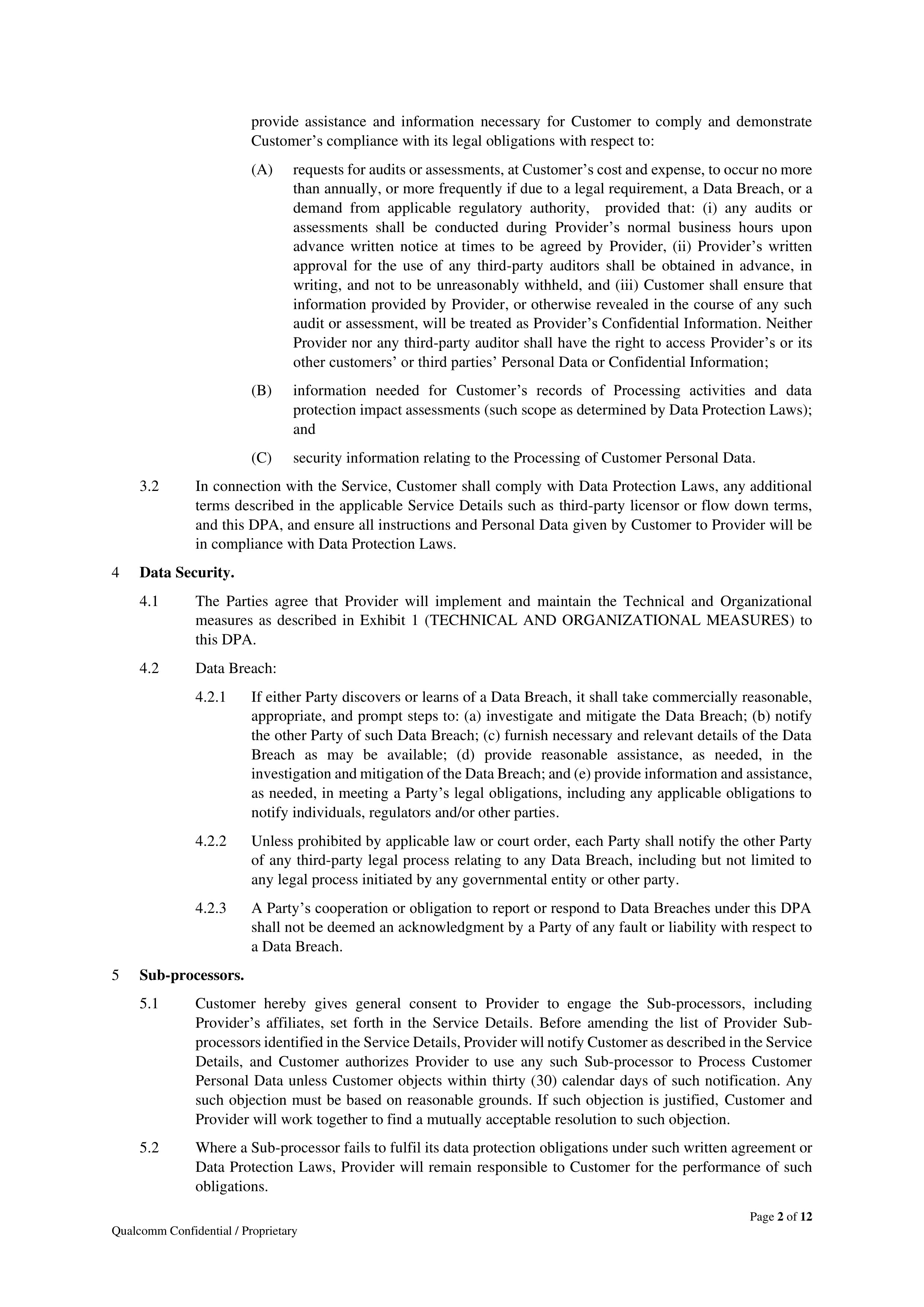 Qualcomm Data Processing Agreement — page 2