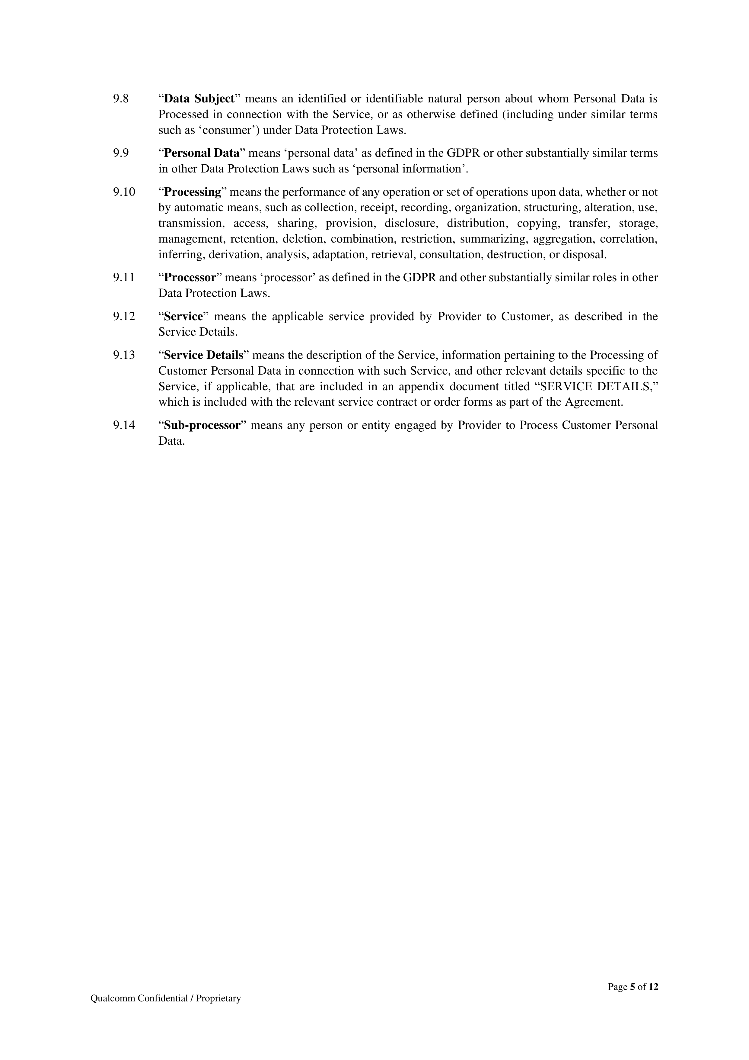 Qualcomm Data Processing Agreement — page 5