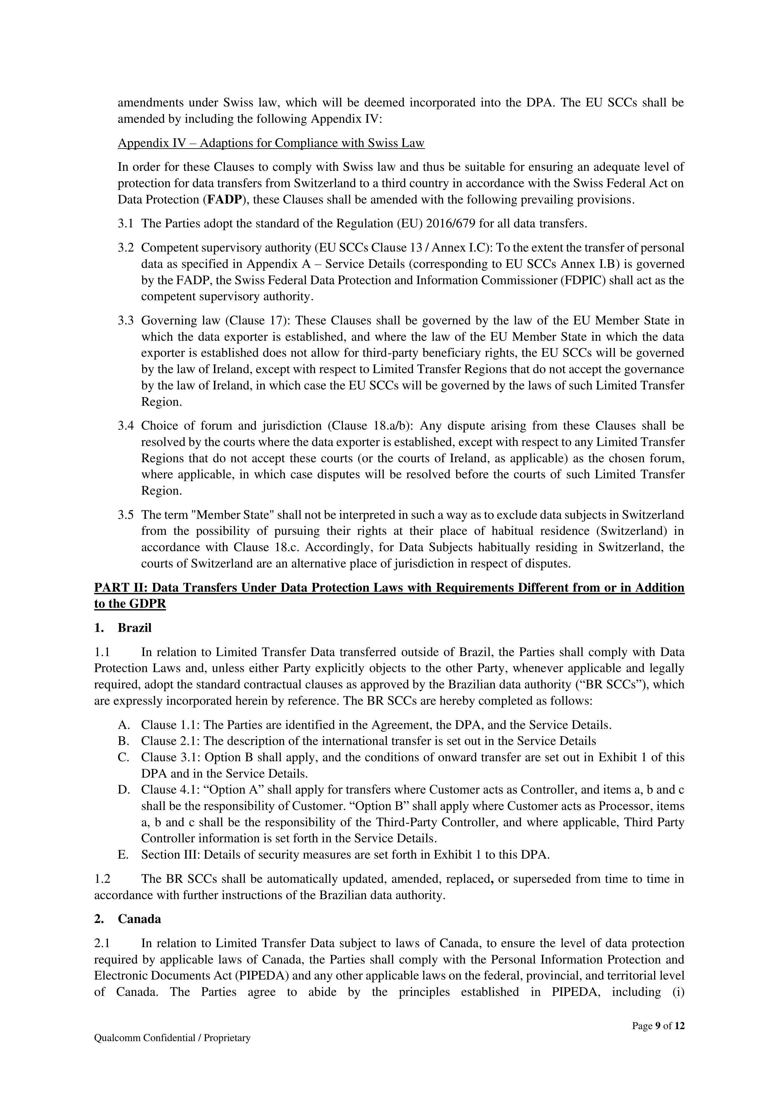 Qualcomm Data Processing Agreement — page 9