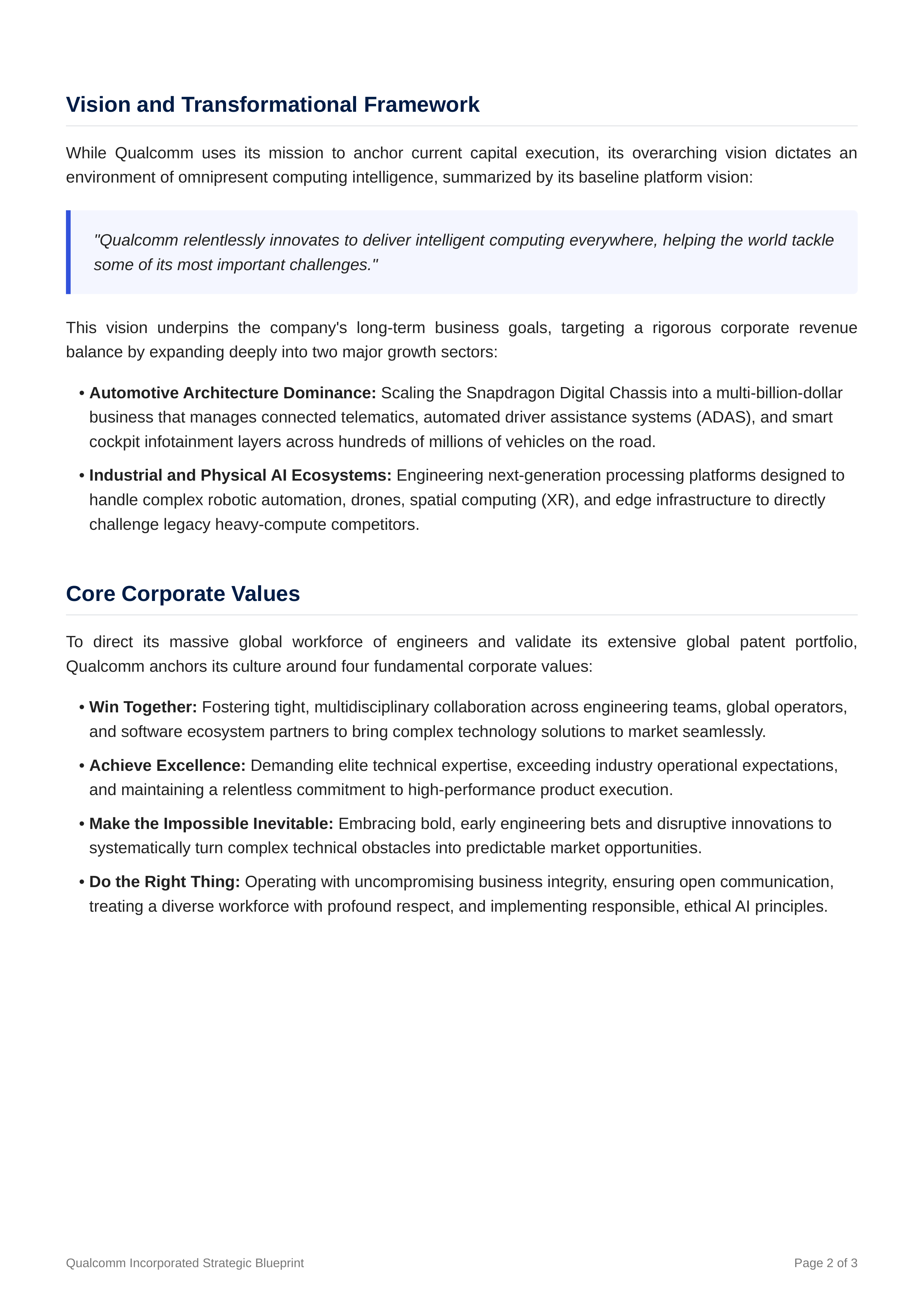 Qualcomm Mission Statement — page 2