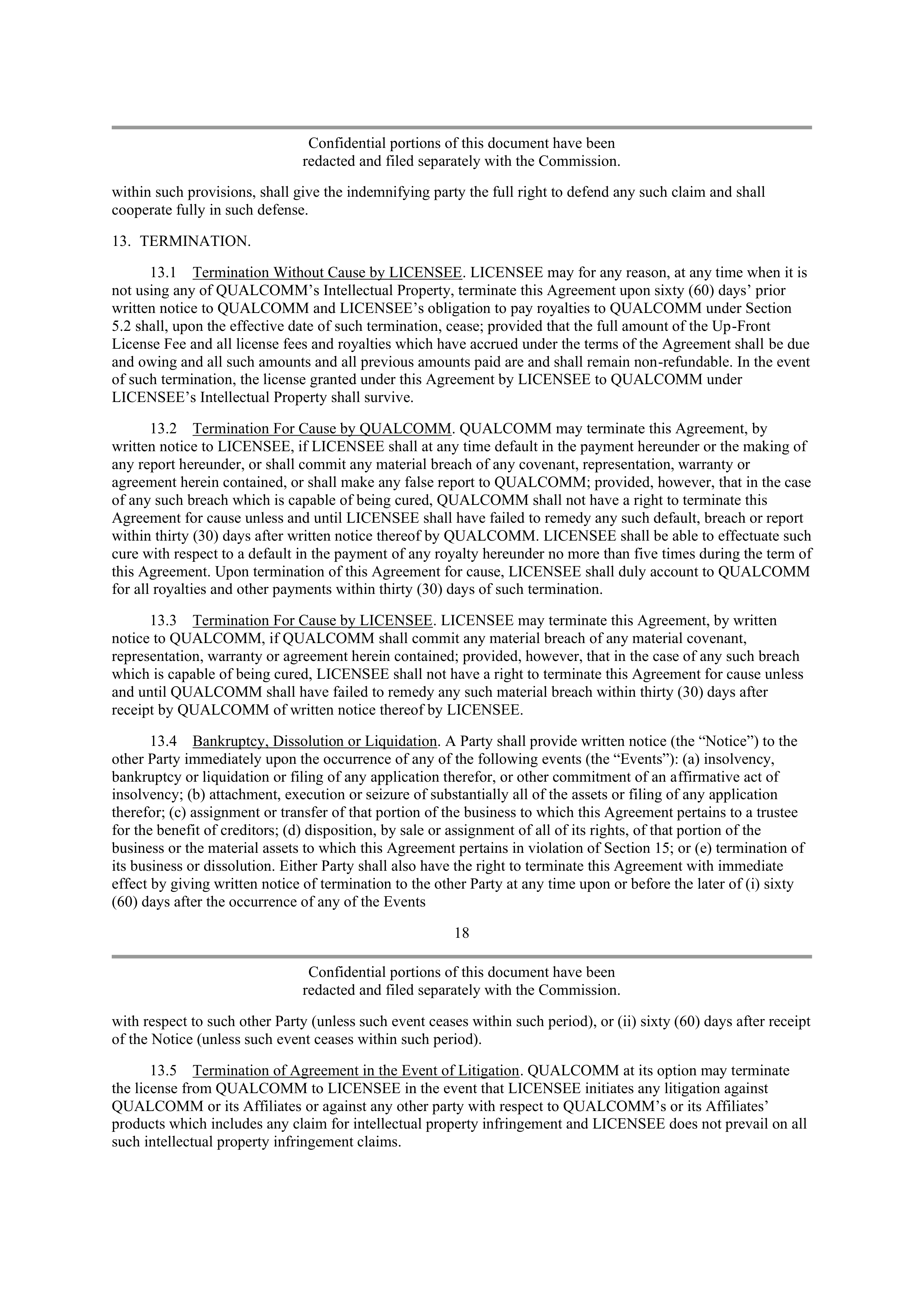 Qualcomm Subscriber Unit License Agreement — page 14