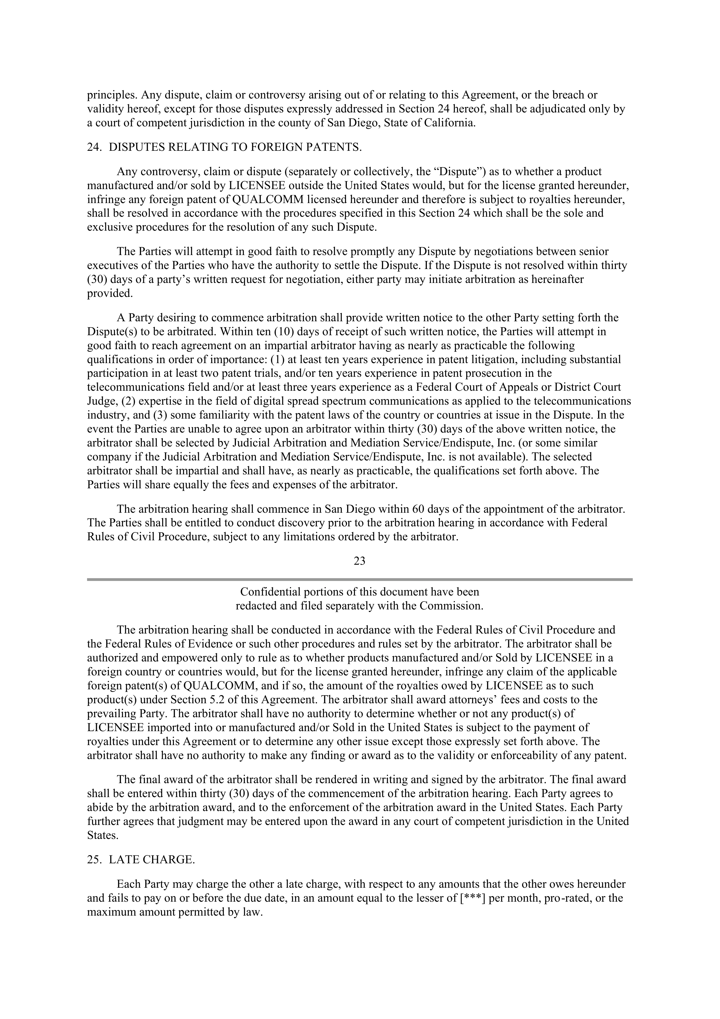 Qualcomm Subscriber Unit License Agreement — page 18