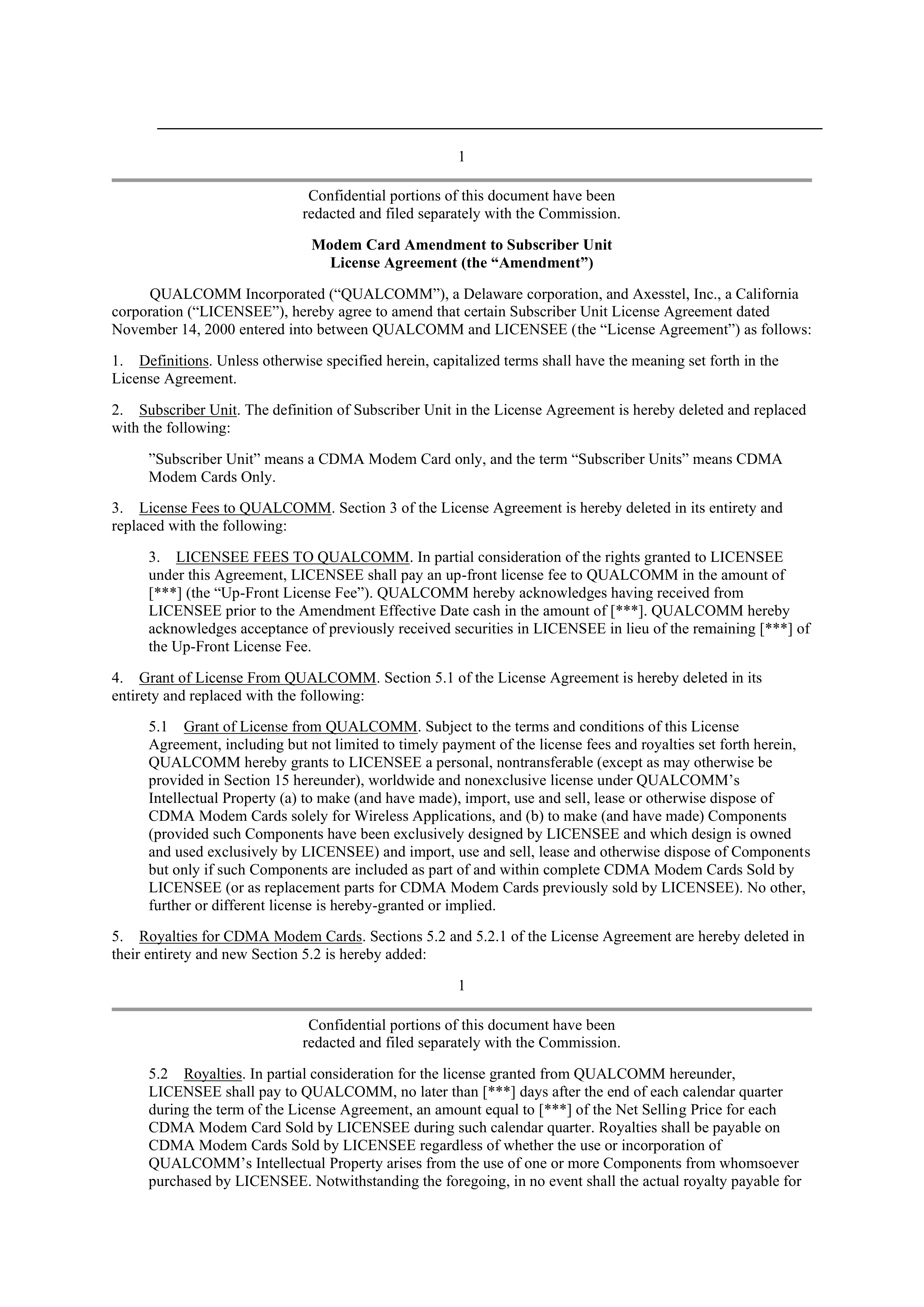 Qualcomm Subscriber Unit License Agreement — page 24
