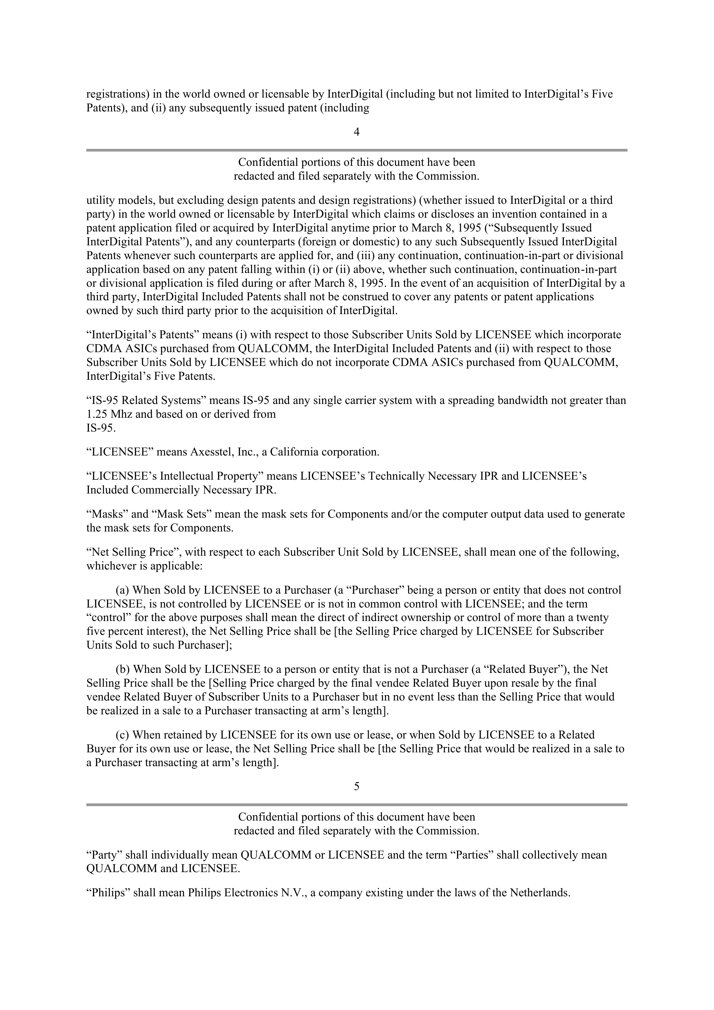 Qualcomm Subscriber Unit License Agreement — page 4