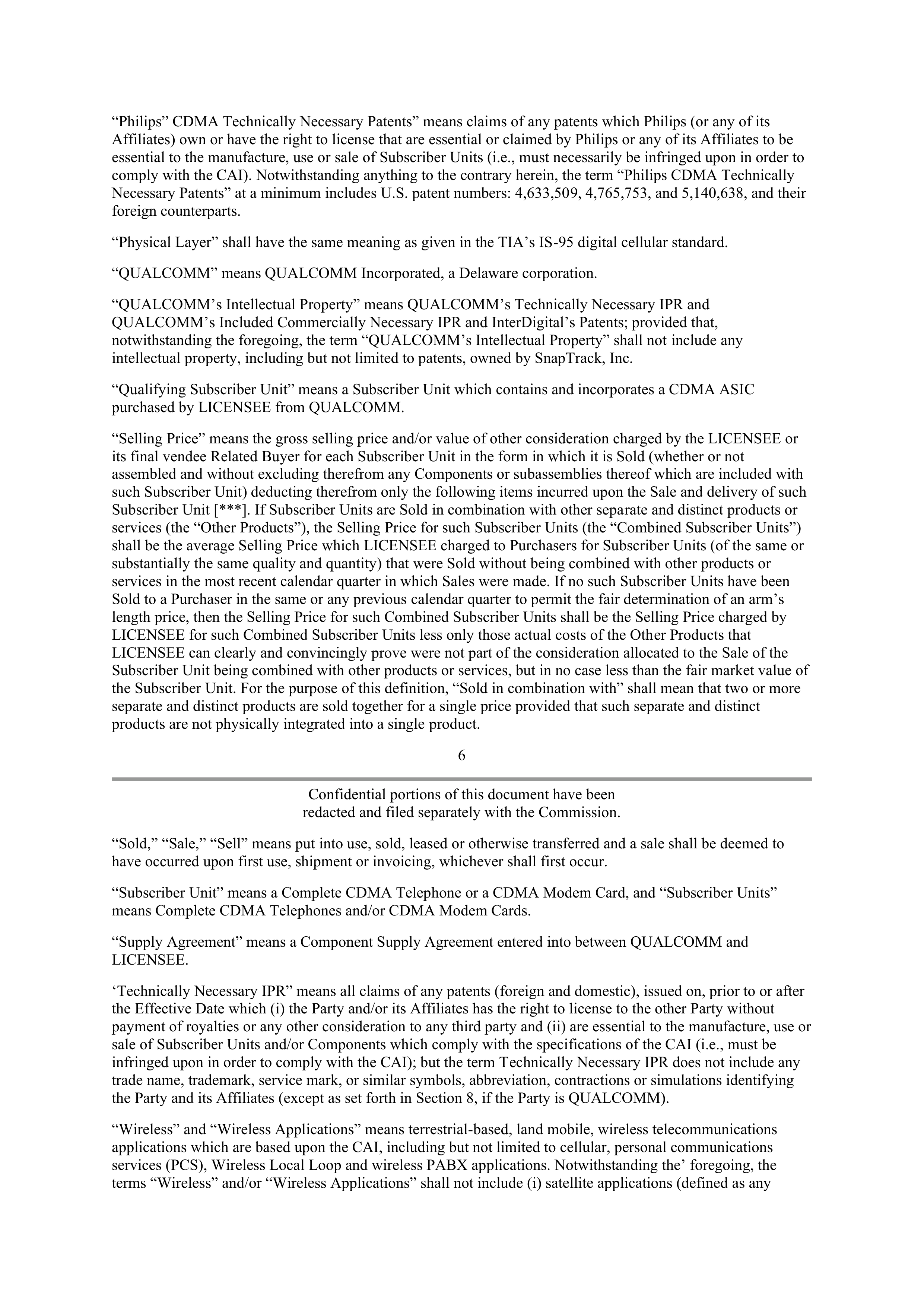 Qualcomm Subscriber Unit License Agreement — page 5