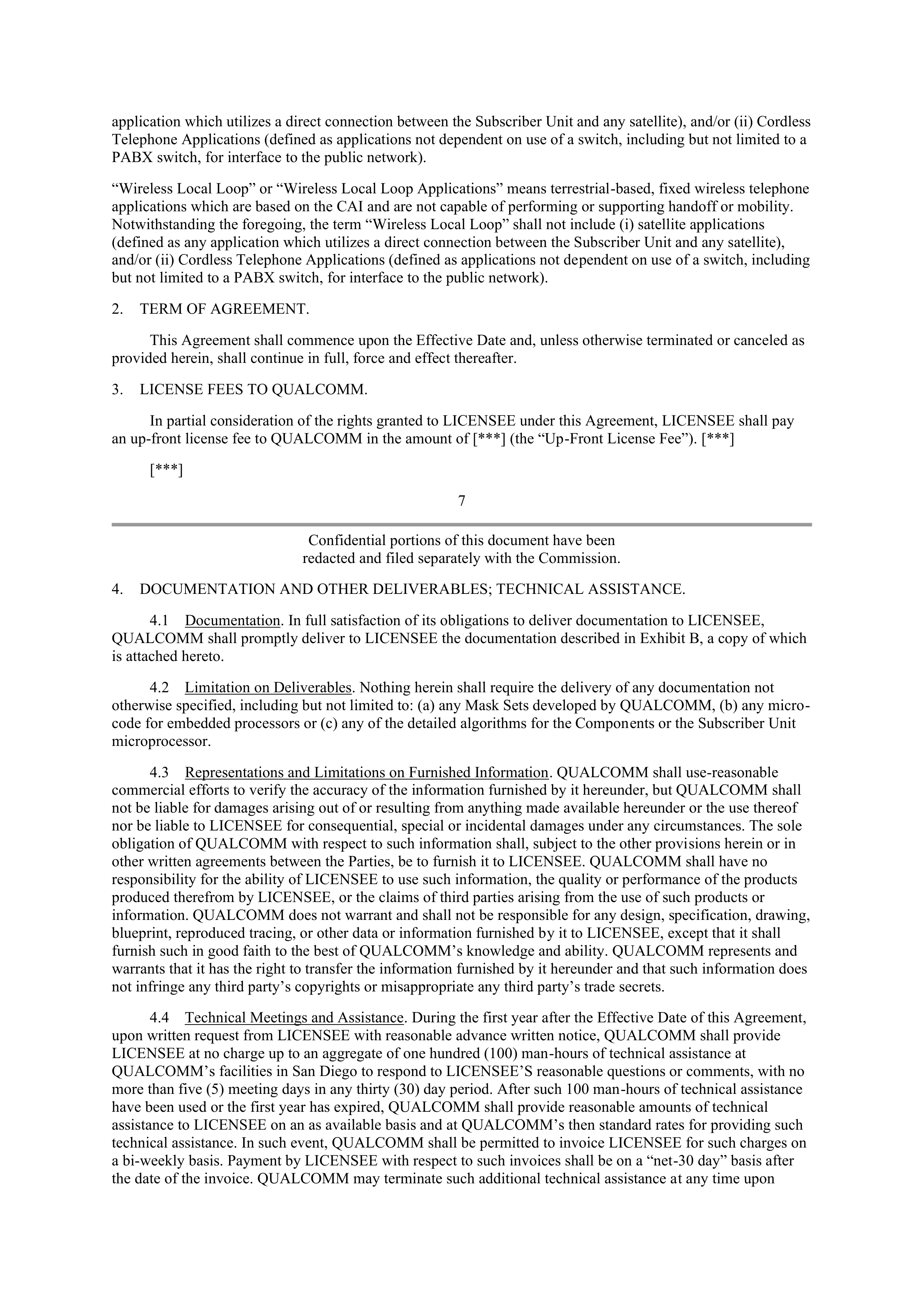 Qualcomm Subscriber Unit License Agreement — page 6