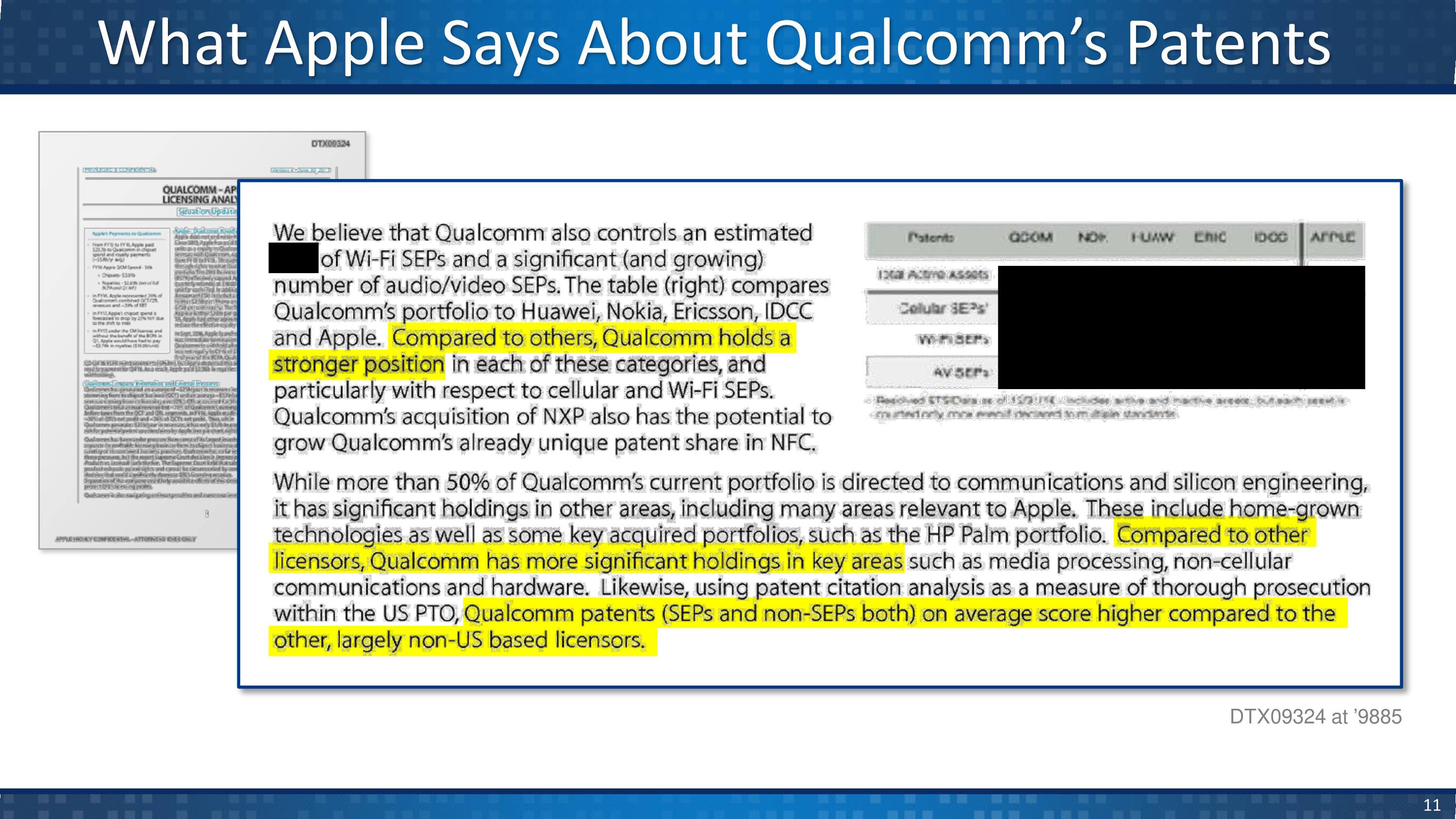 Qualcomm v. Apple Opening Statement — page 11